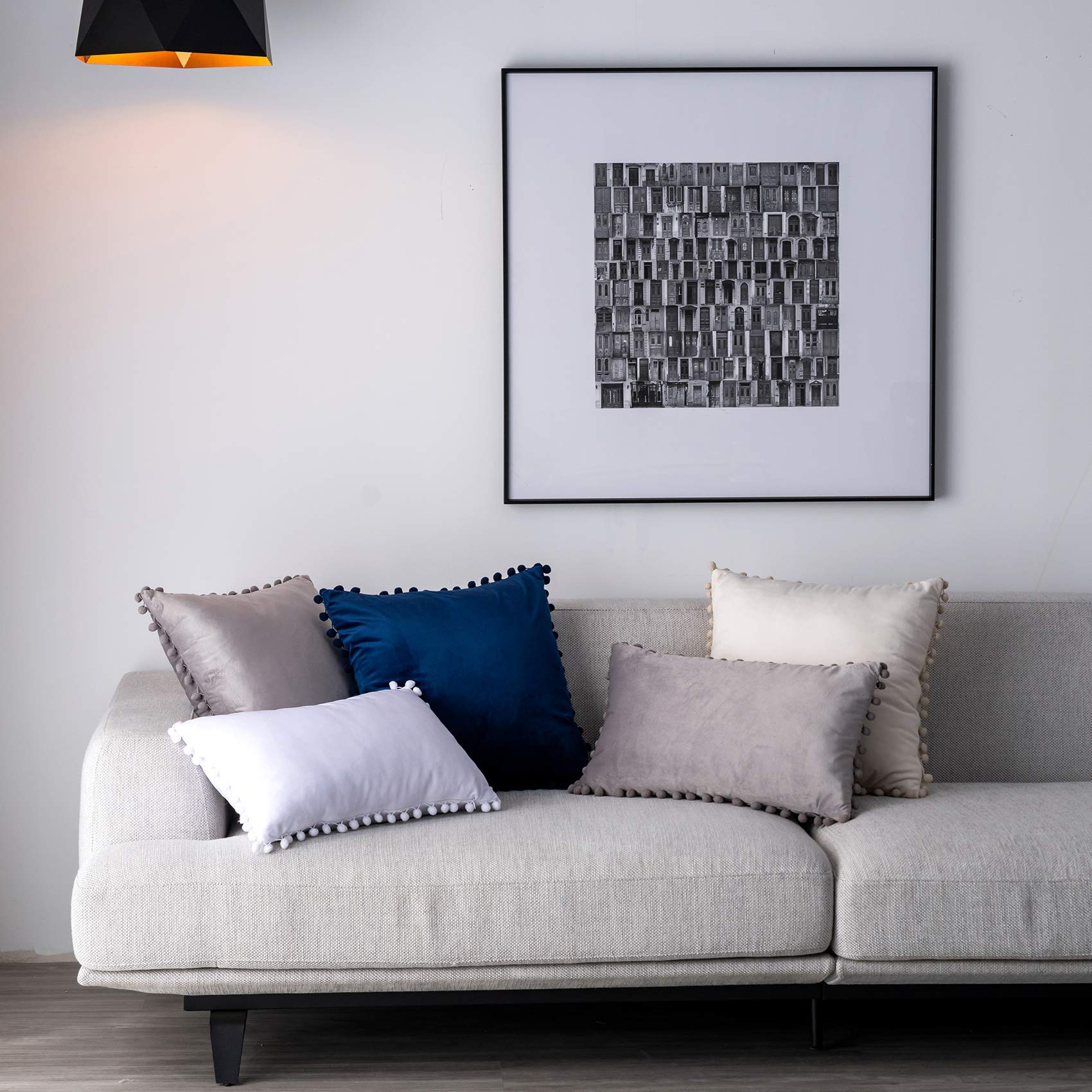 UPOPO Confezione da 2 Federe in Velluto Cuscini Decorativi in ​​Tinta Unita Copricuscini Fodere Quadrate Morbidi per da tiro per Divano Camera da letto Soggiorno con cerniere 45 x 45 cm Verde