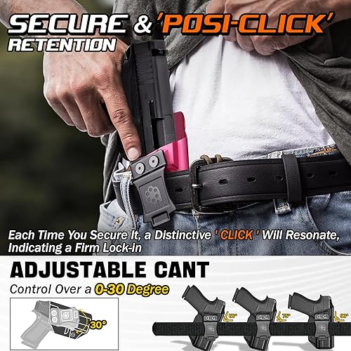 Miniatura 3 de Amberide IWB KYDEX Holster Fit Smith & Wesson M&P Shield Plus  M2.0  M1.0-9mm.40 S&W - 3.1" Barrel Pistol  Inside Waistband  Adjustable Cant  US