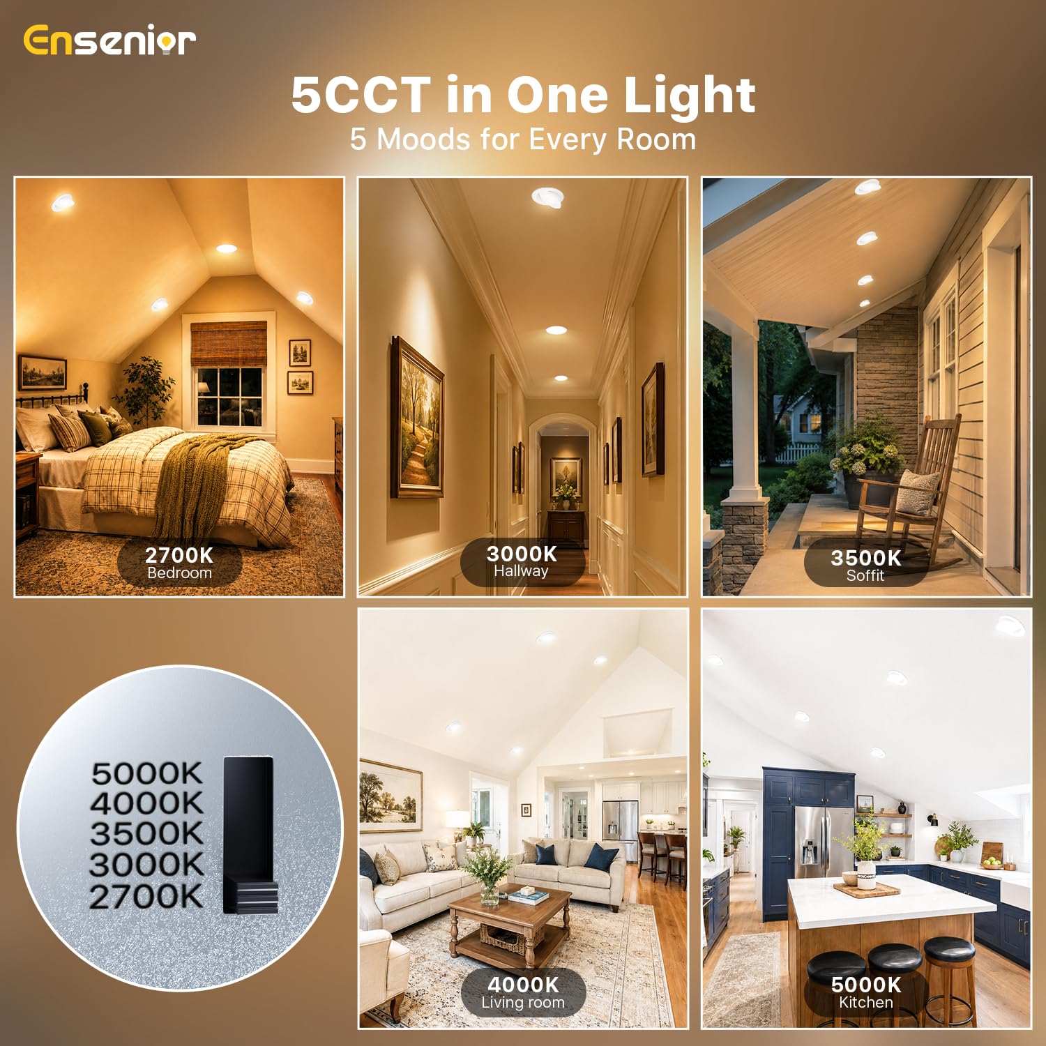 Ensenior 4" Gimbal LED Recessed Lights - 4 Pack -3