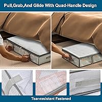 Vista 4 de Paquete de 2 contenedores de almacenamiento debajo de la cama, contenedores de almacenamiento de plástico a prueba de humedad debajo de la cama