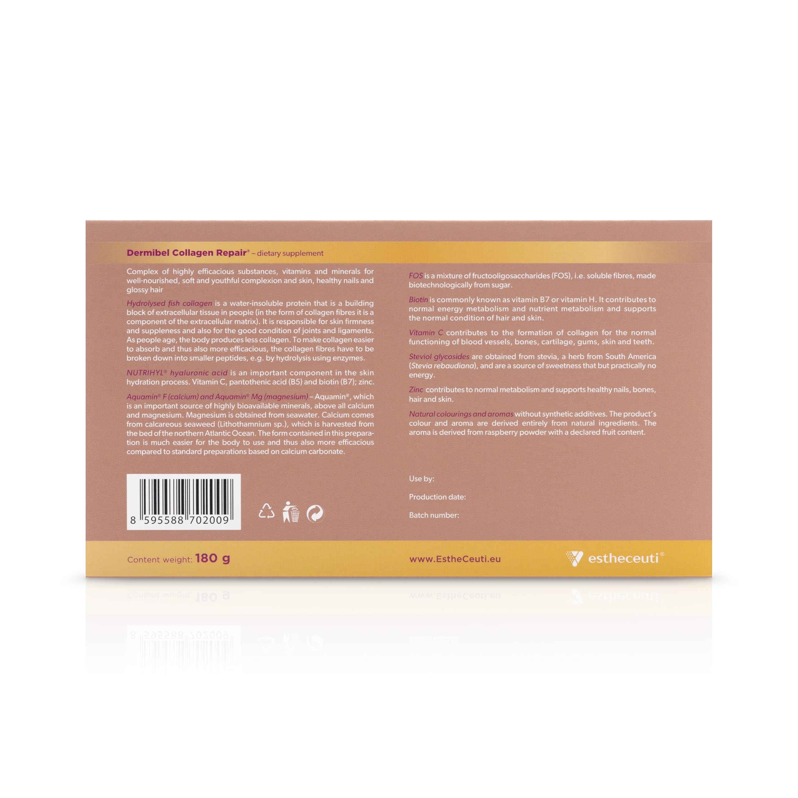 Dermibel Collagen Sachets 30's - Daily Collagen Beauty Drink Supplement for Your Skin, Hair & Nail Care Routine, Convenient Single-Serve Powder Sachets, 1-Month Supply