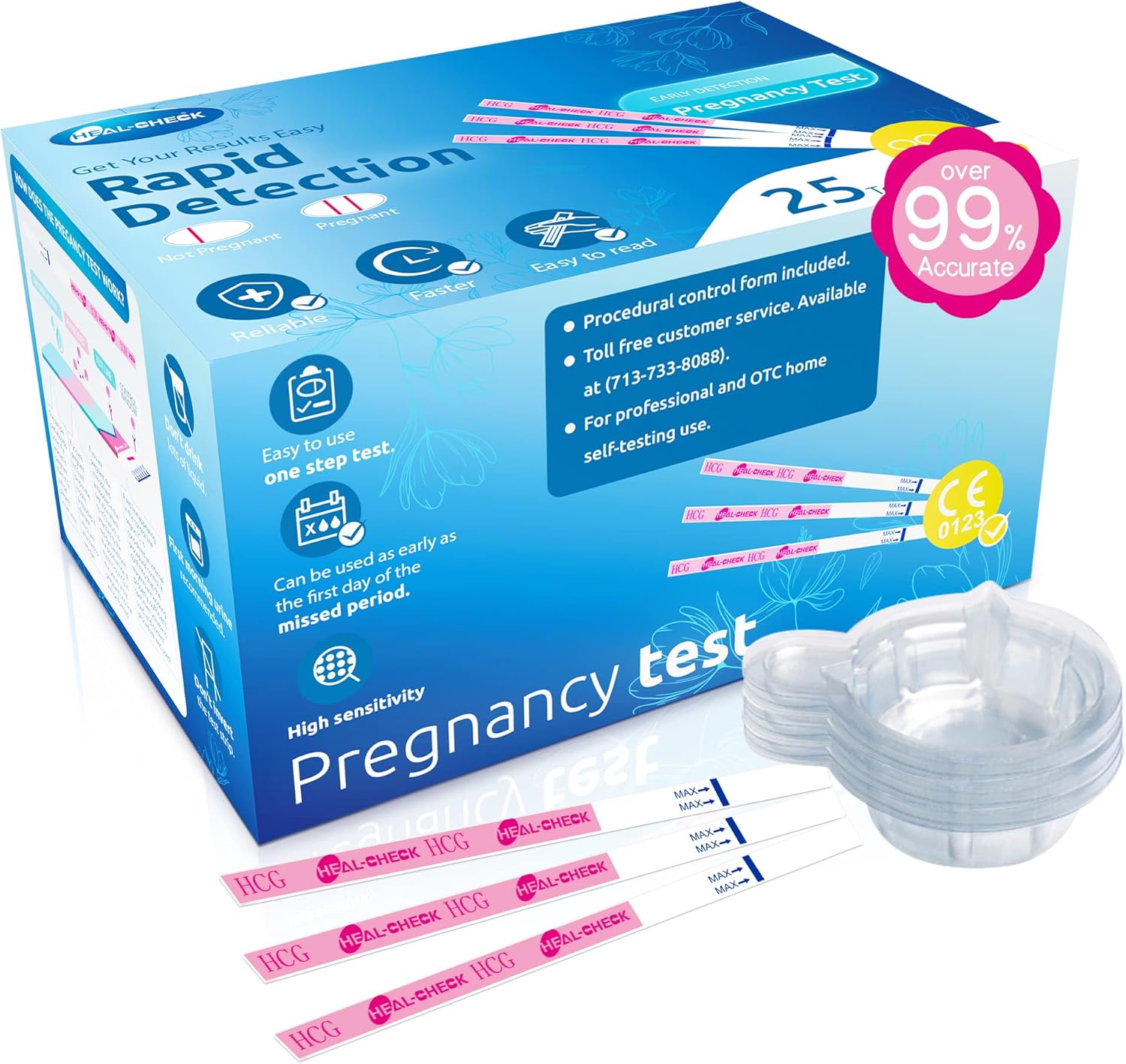 Pregnancy Test Strips Kit, 25Count Individually Wrapped