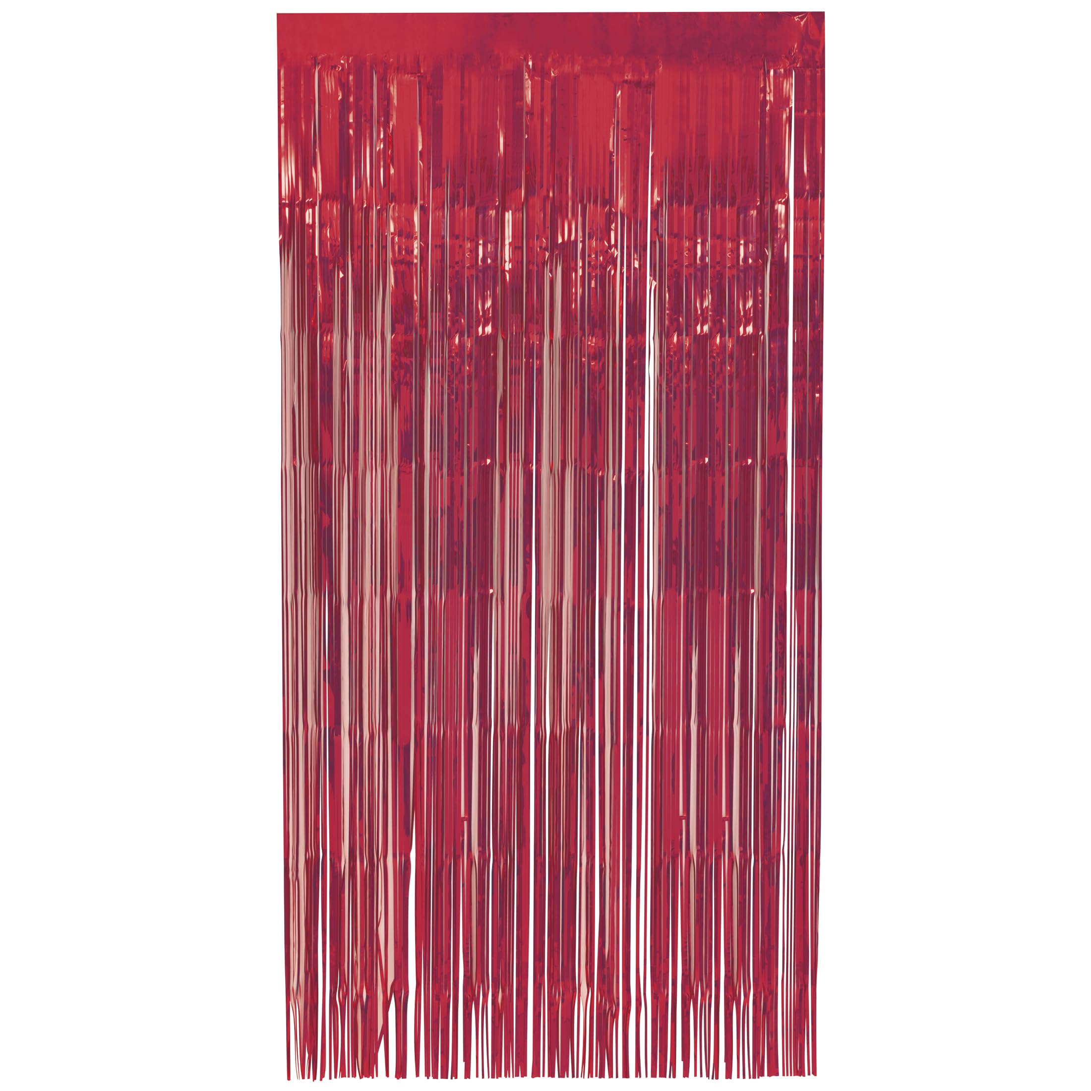 Unique-Cortina de Puerta con Flecos x 2 m-Color Rojo-1 Unidad (Paquete de 1), red (16856)