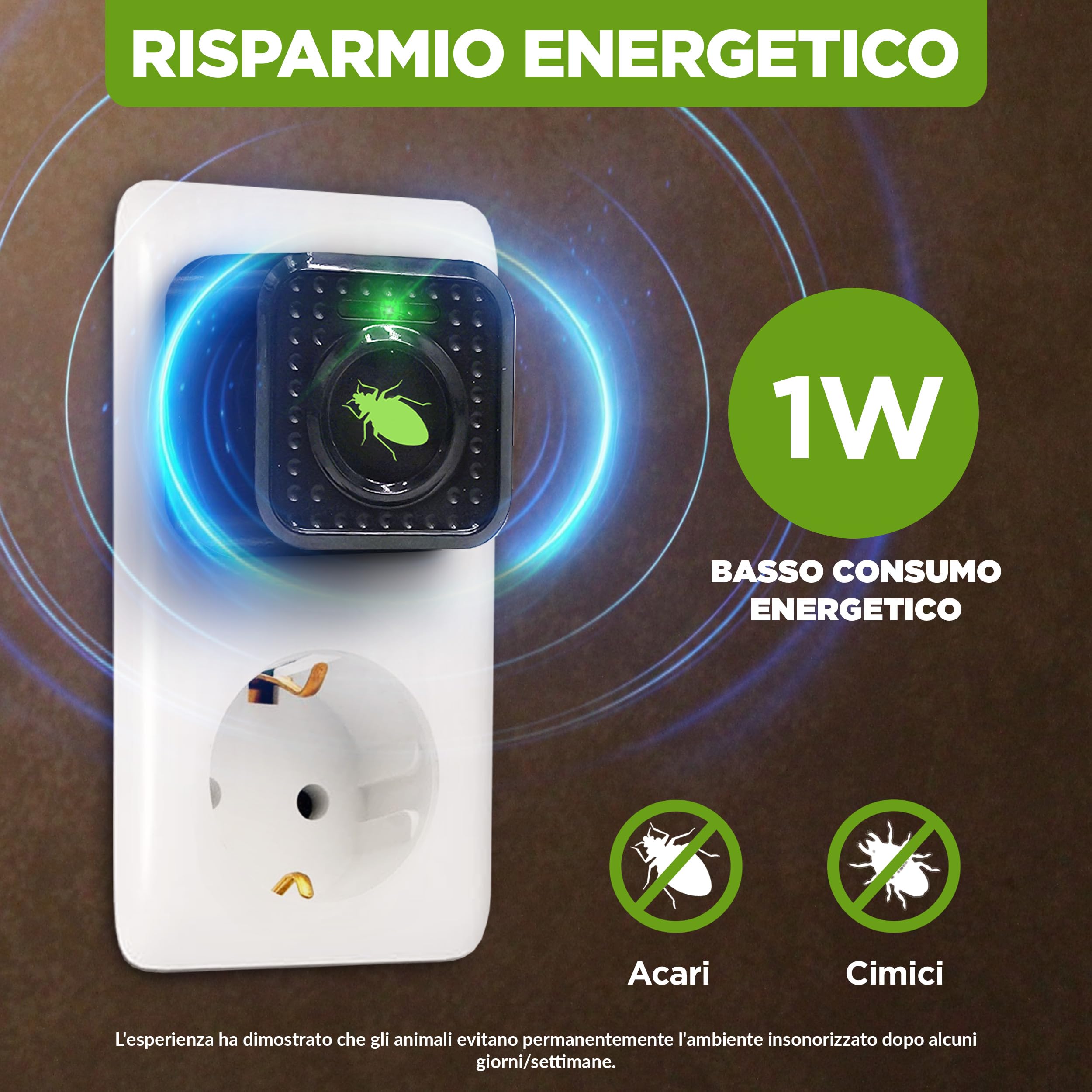 ISOTRONIC repellente acari ultrasuoni cimici letti protezione presa elettrica raggio 30m² 3 pezzi antiacaro senza sostanze chimiche efficace casa camera materasso difesa anallergico stop parassiti