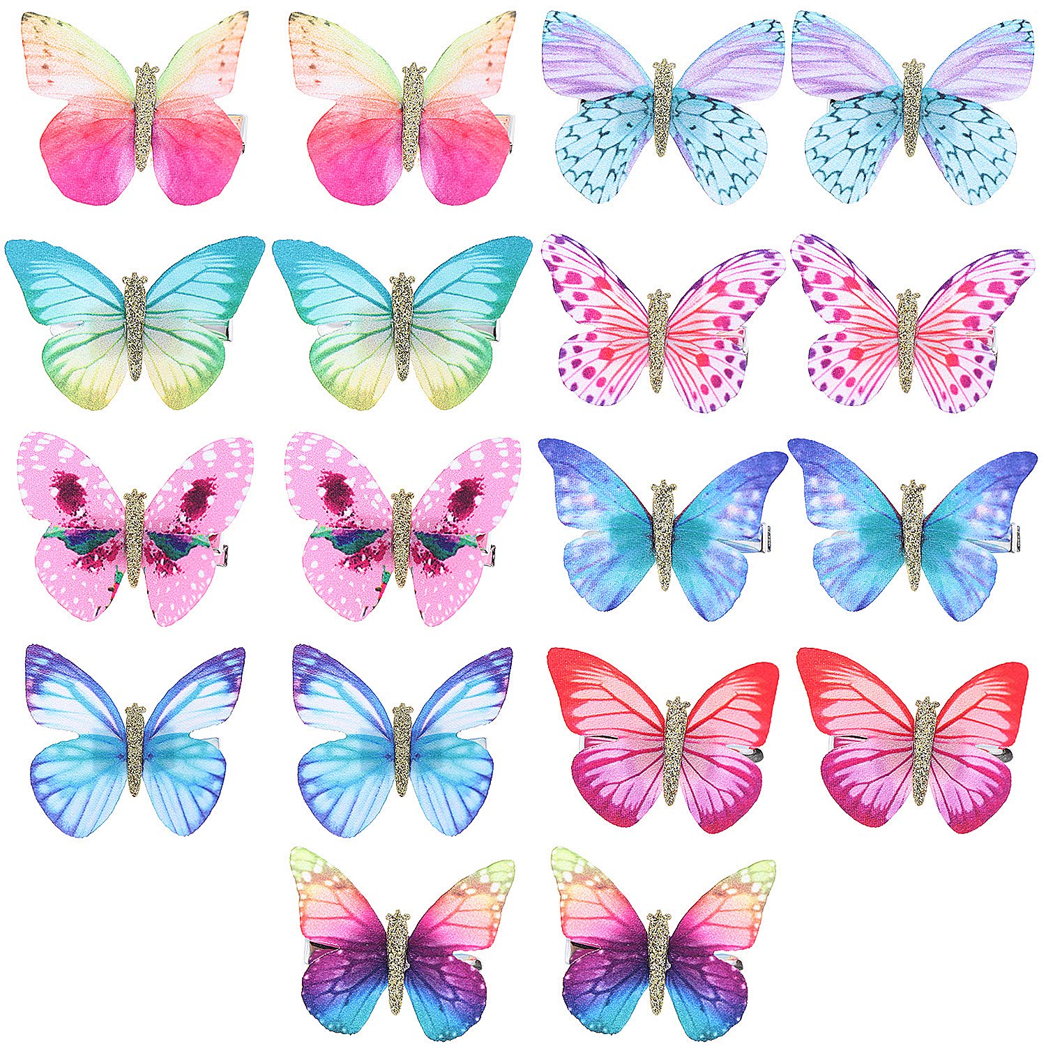 20Pcs Hair Clips Butterfly Hair Clips Butterfly Snap Clips Barrettes for Toddlers Baby Girl and Women Assorted Color Butterfly Hair Clips Beautiful
