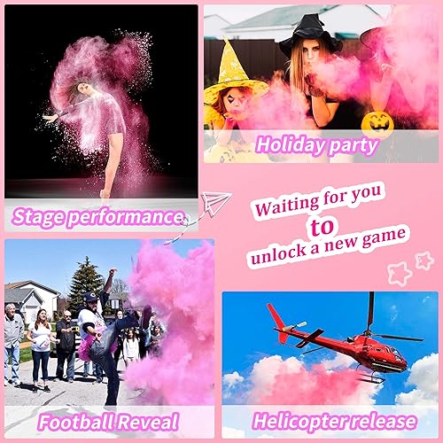 Miniatura 3 de POPUPARTY Polvo de revelación de género, 2 libras, color rosa, perfecto para globos de revelación de bebés, agotamientos, escape de automóvil,