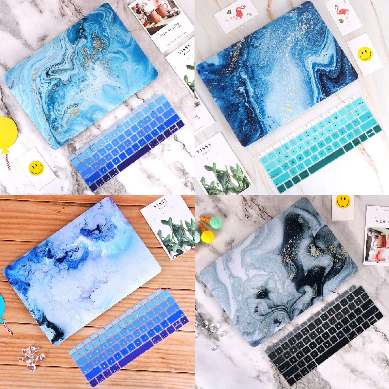 Marble Pattern Matte Rubberized Hard Case Cover for MacBook Pro Retina 13.3 15.4 Air 13.3 Retina 12inch New Air 13 2018 (Model (A1708),RS556)