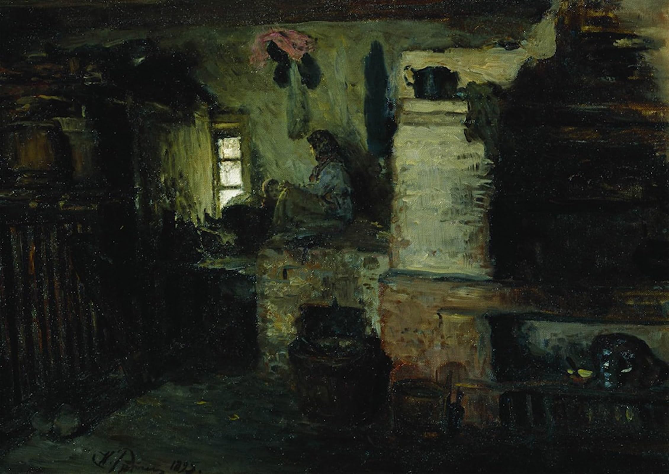 ARTXLXXBN Famous Print Painting Colorful Art Print in the Cottage by Il'ya Repin Canvas Art Decorations for Home Decor 60x90cm
