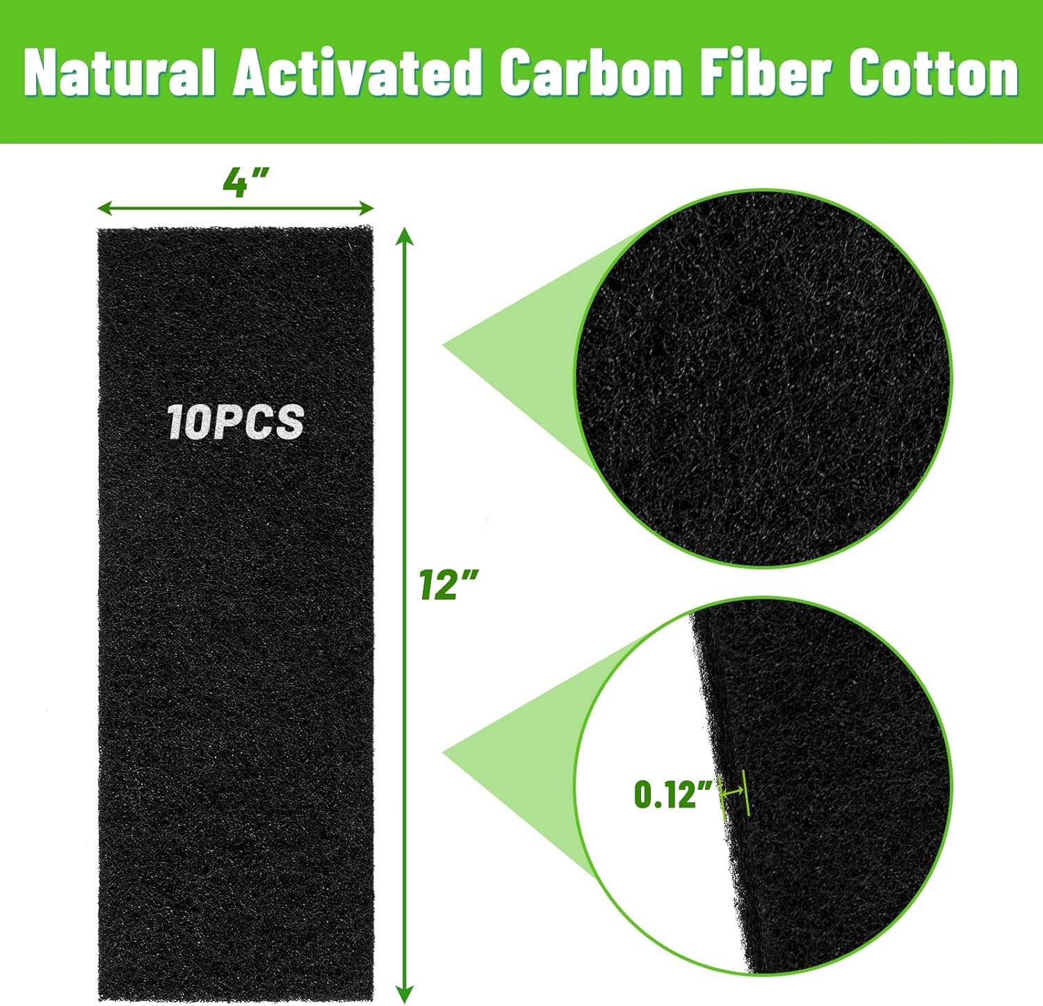 4"x12" Activated Carbon Air Vent Filters for Home, 10 Pack Dust Control Activated Charcoal Floor Vent Filters Air Filter Freshener for Home Vents to Purify Indoor Air