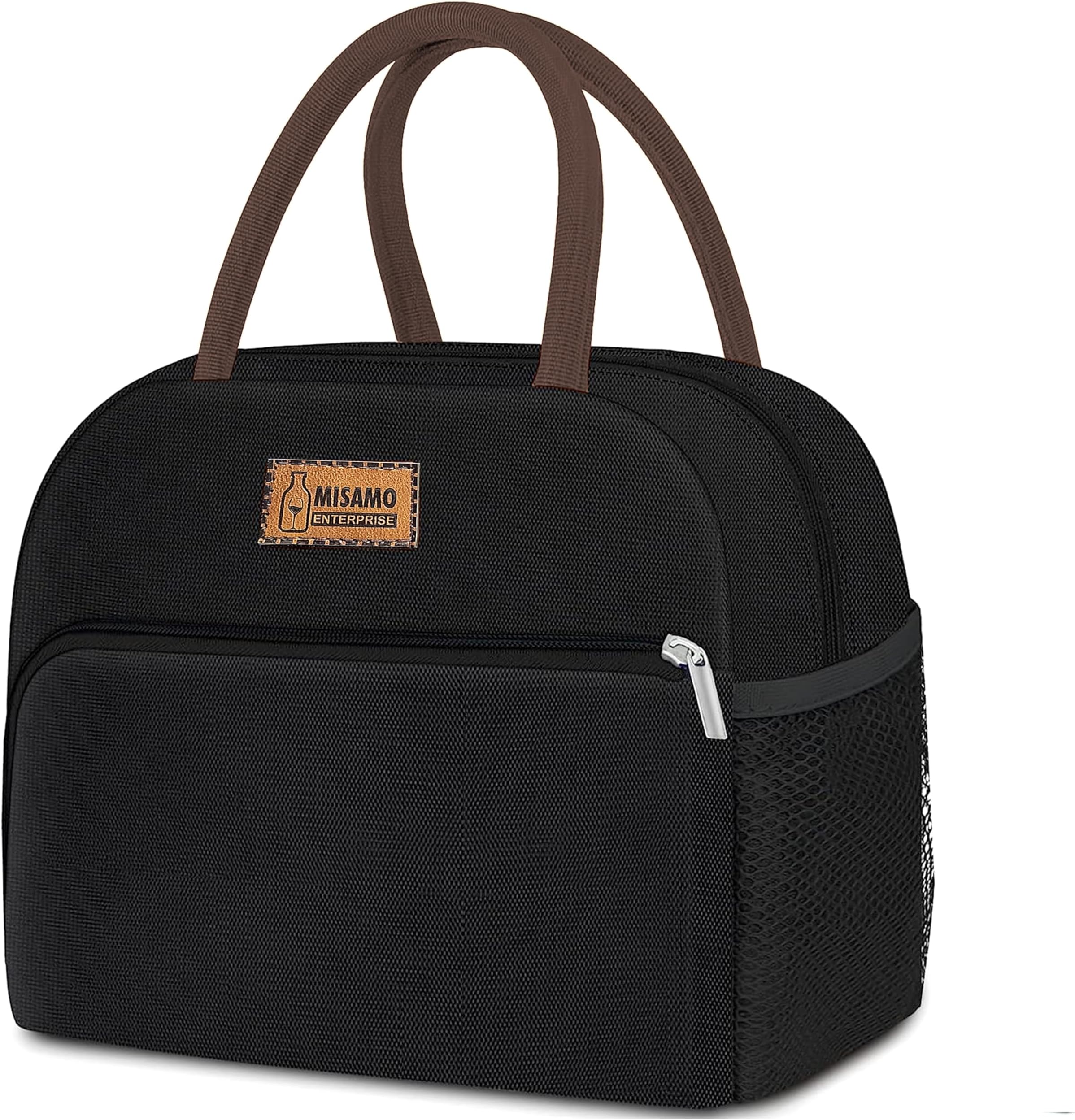 Insulated Lunch Bag, Leakproof, High Capacity, Black