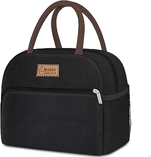 Misamo Enterprise Insulated Lunch Bag, Leakproof, High Capacity, Black