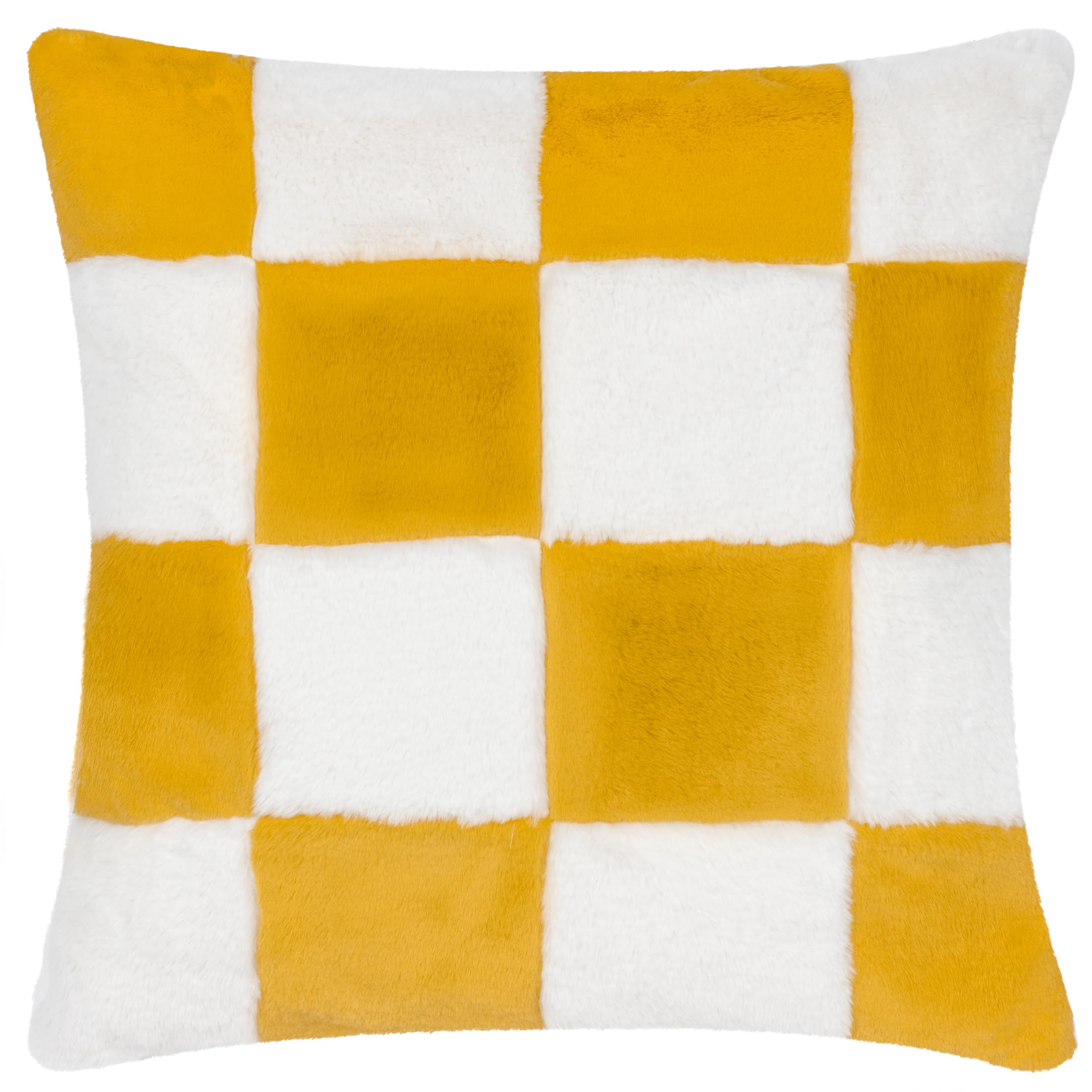 Heya Home Cozee Check Faux Fur Cushion Cover