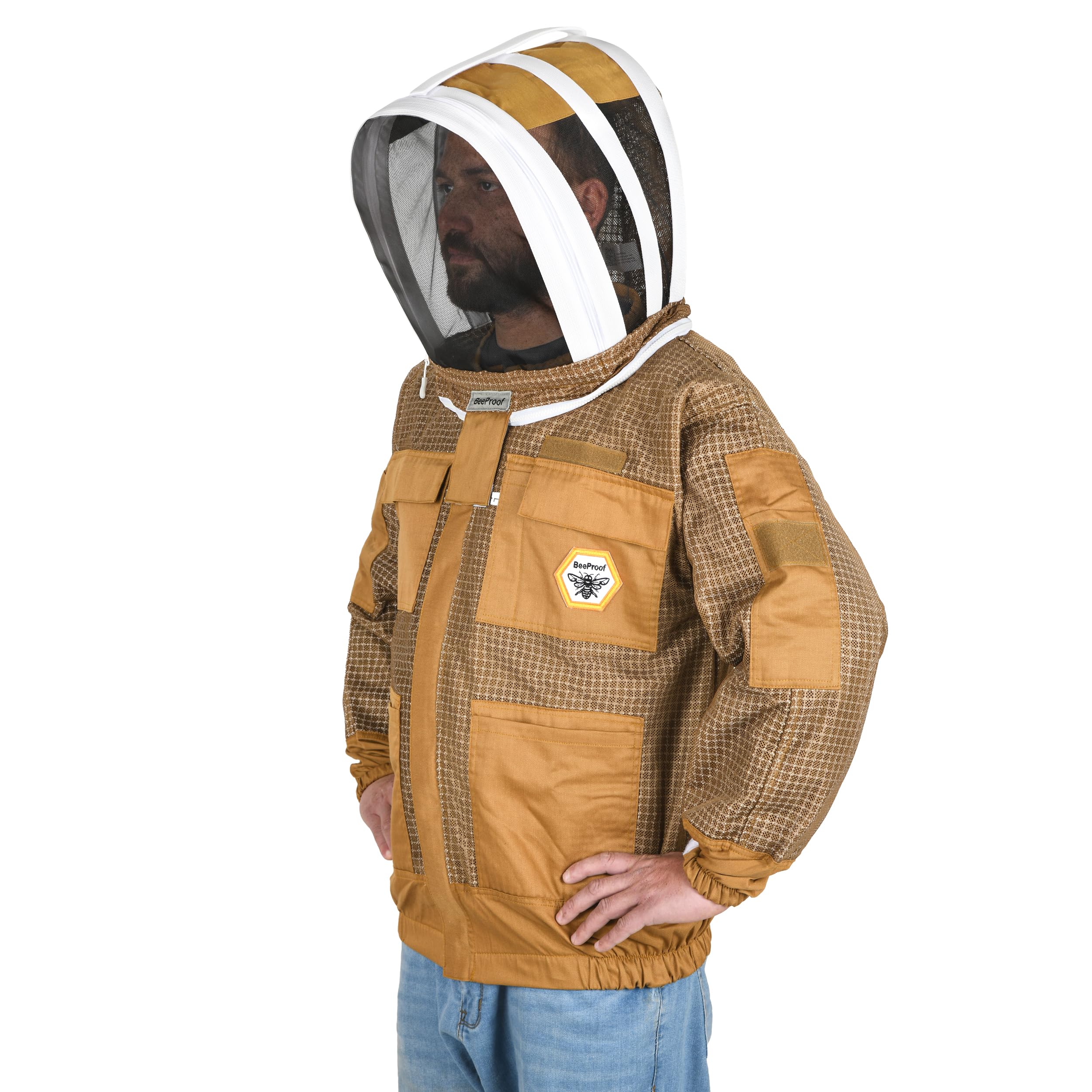 Amazon.com: Bee Proof Beekeeping Jacket with Veil 3-Layer Ultra
