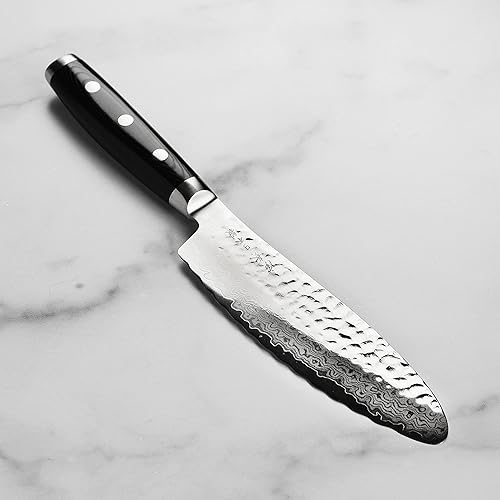 Miniatura 4 de Enso Cuchillo de sándwich HD de 6 pulgadas, fabricado en Japón, cuchillo serrado de acero inoxidable de Damasco martillado VG10