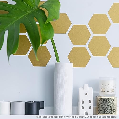 Miniatura 2 de Brother ScanNCut - Rollo de vinilo adhesivo dorado de 12 pulgadas x 6 pies para proyectos de vinilo, arte de pared, calcomanías y calcomanías