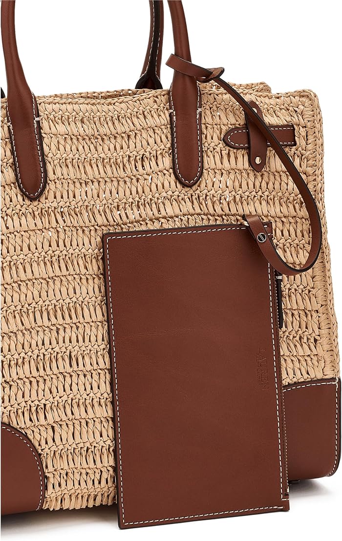 Женские сумки Lauren Ralph Lauren Woven Straw Medium Devyn Tote Bag — фото 4