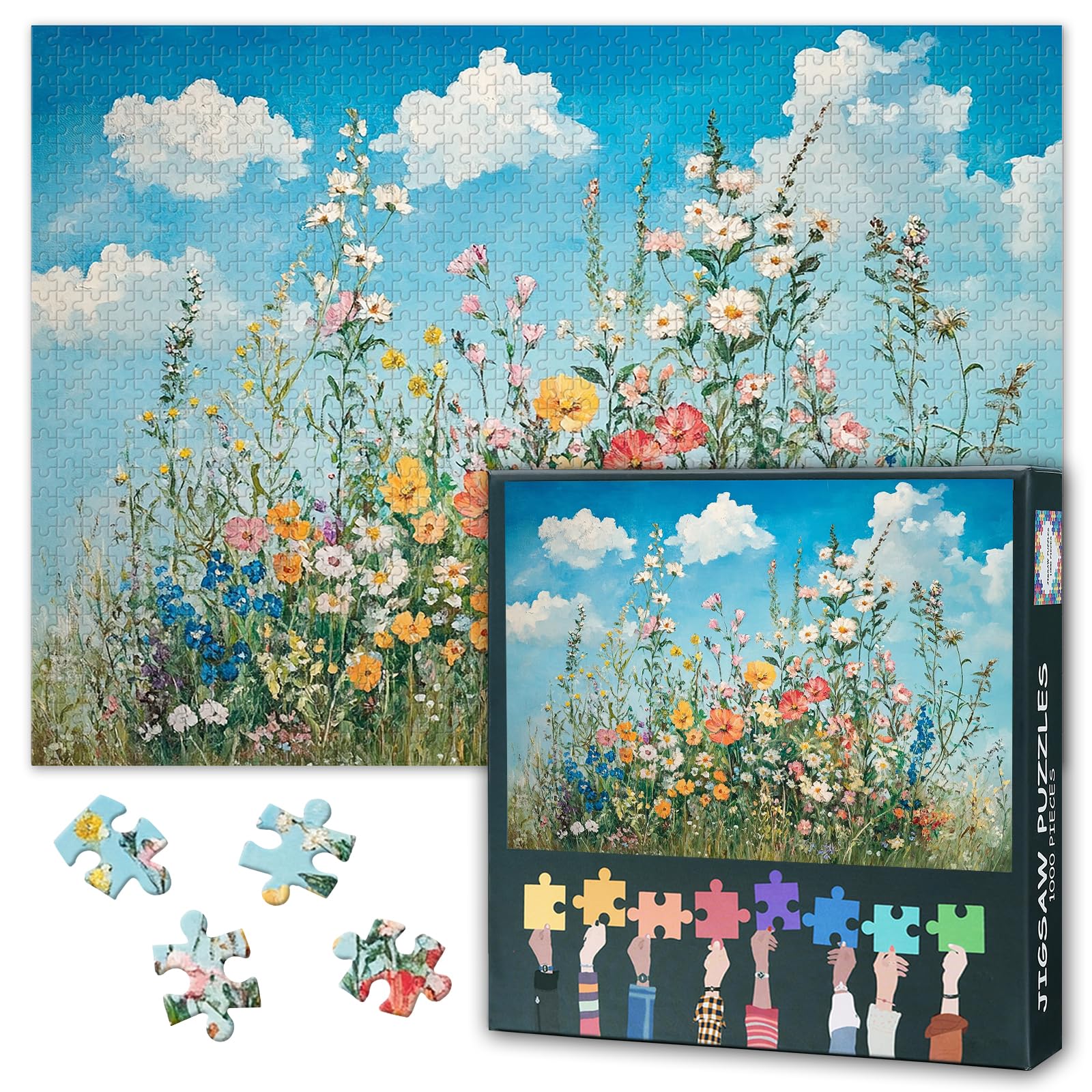 Abstract Puzzles for Adults 1000 Pieces, Flowers Jigsaw Puzzles, Adult Puzzle for Adults, Educational Fun Games or Toys for Elders Friends 20X27 INCH