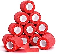 Vista 11 de TOBWOLF 12 vendajes autoadherentes, 4 pulgadas x 5 yardas/3.9 in x 14.8 ft, vendaje elástico cohesivo, cinta deportiva transpirable para muñeca