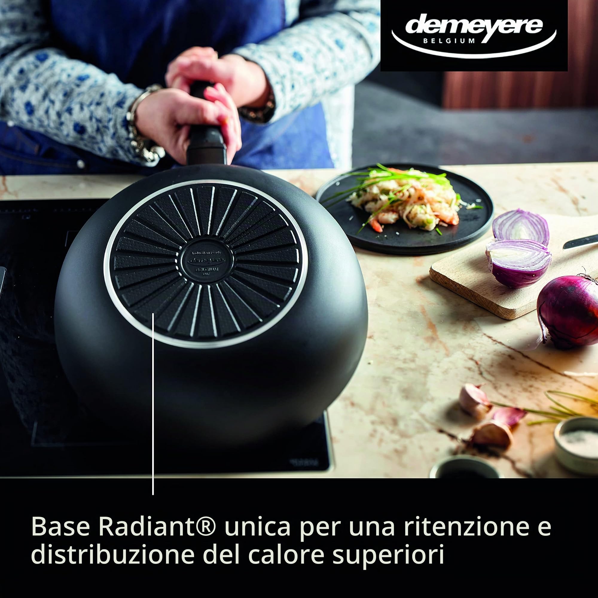 DEMEYERE Wok antiaderente Alu Classico 3 Duraslide, compatibile con tutti i piani cottura e le piastre a induzione. Wok premium, garanzia 5 anni - Ø 28 cm