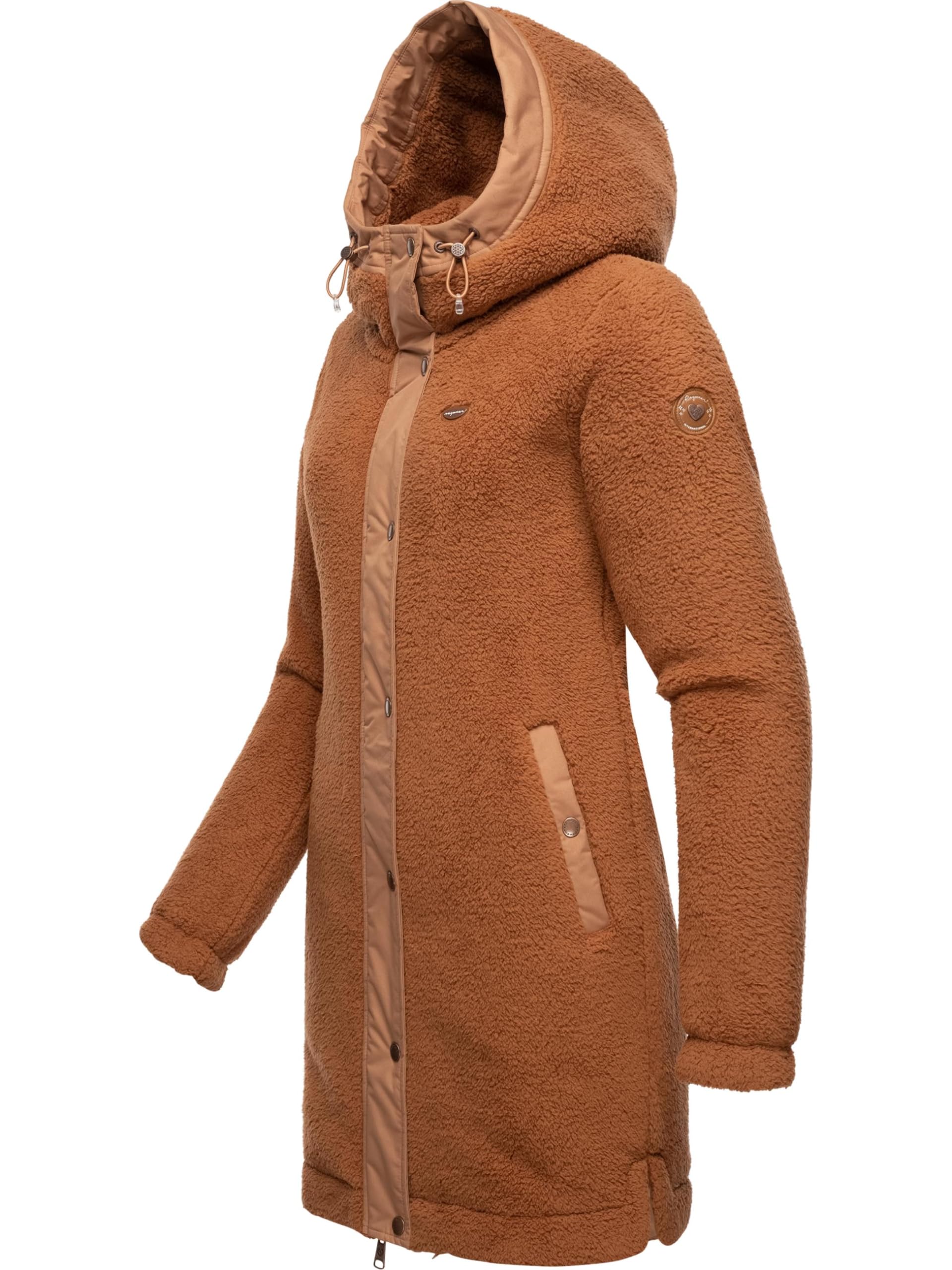 Ragwear Chaqueta corta de forro polar para mujer con capucha, tallas XS-6XL