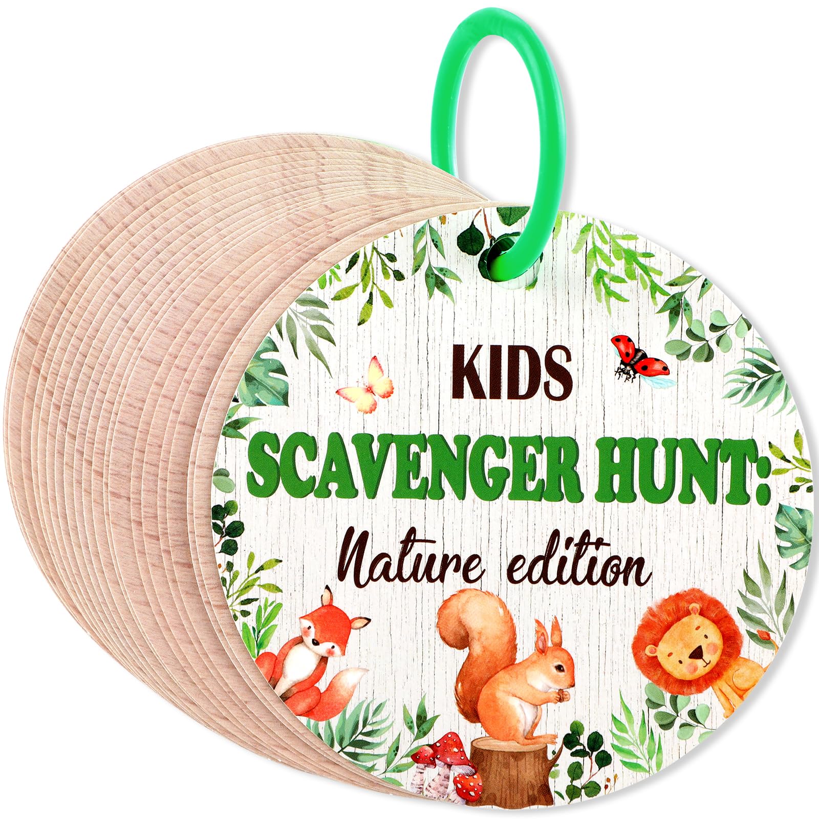Kids Scavenger Hunt Game - Nature Edition, Toddler Outdoor Nature Scavenger Hunt Cards, Camping Toys Games for 3 Year Old's & Up, Outdoors Preschooler Activity Educational Family Fun Game Gift
