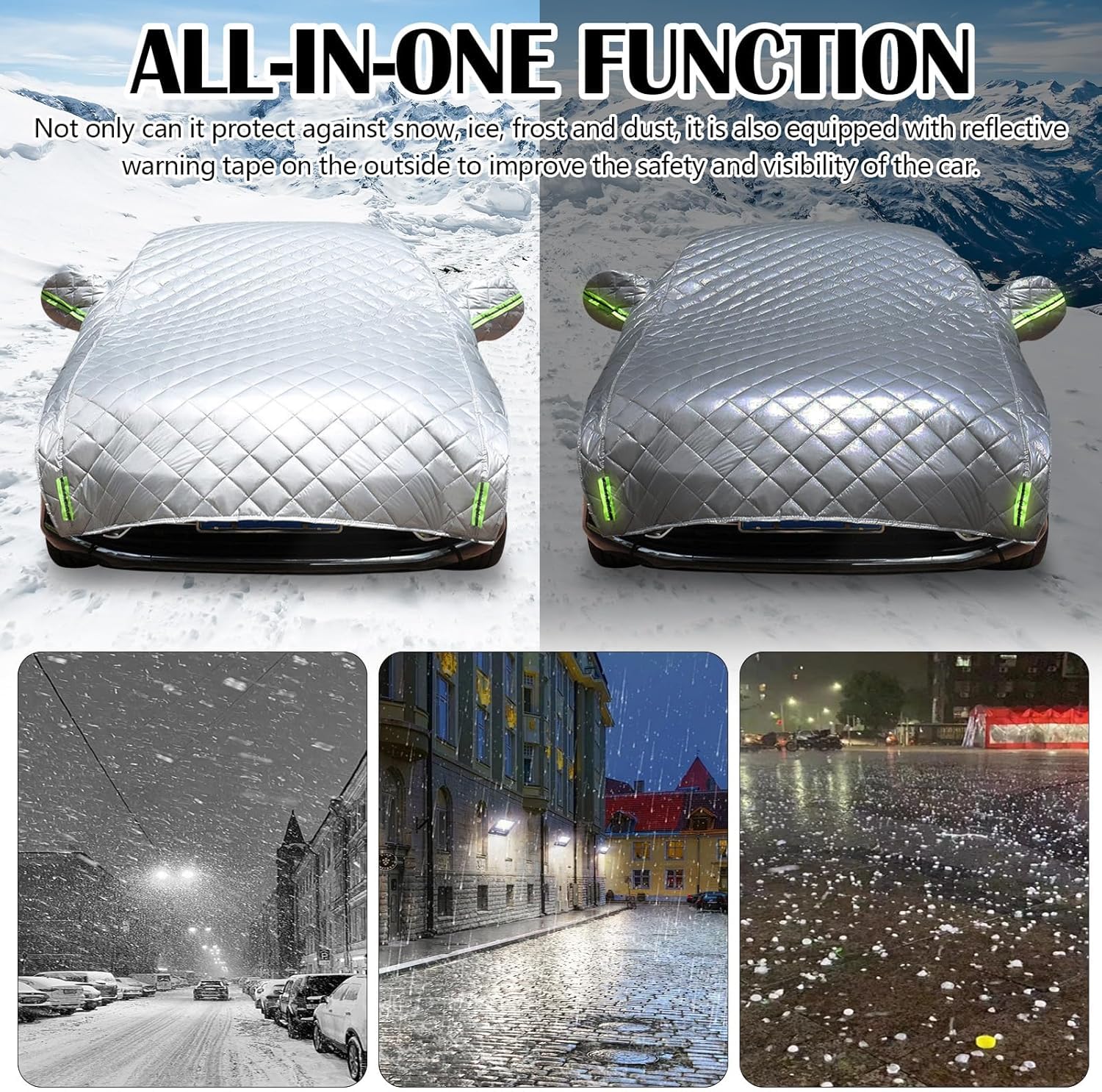 Telo Copriauto Antigrandine per Opel Astra J (2009-2015),Mezza Copertura per Auto Imbottita Anti Grandine da Esterno,Impermeabile, Anti-Neve,Protezione Per Tutte Le Stagioni yd