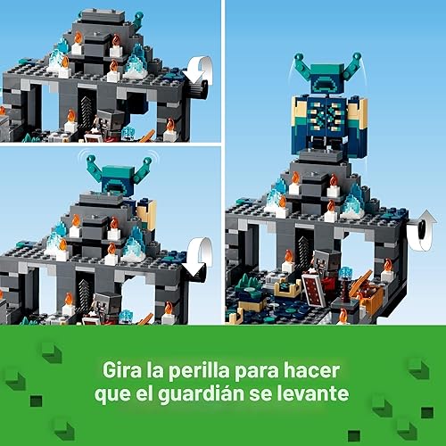 Miniatura 3 de LEGO Minecraft The Deep Dark Battle Set, 21246 Biome Adventure Toy, Ciudad antigua con figura de guardián, torre explosiva y cofre del tesoro, para