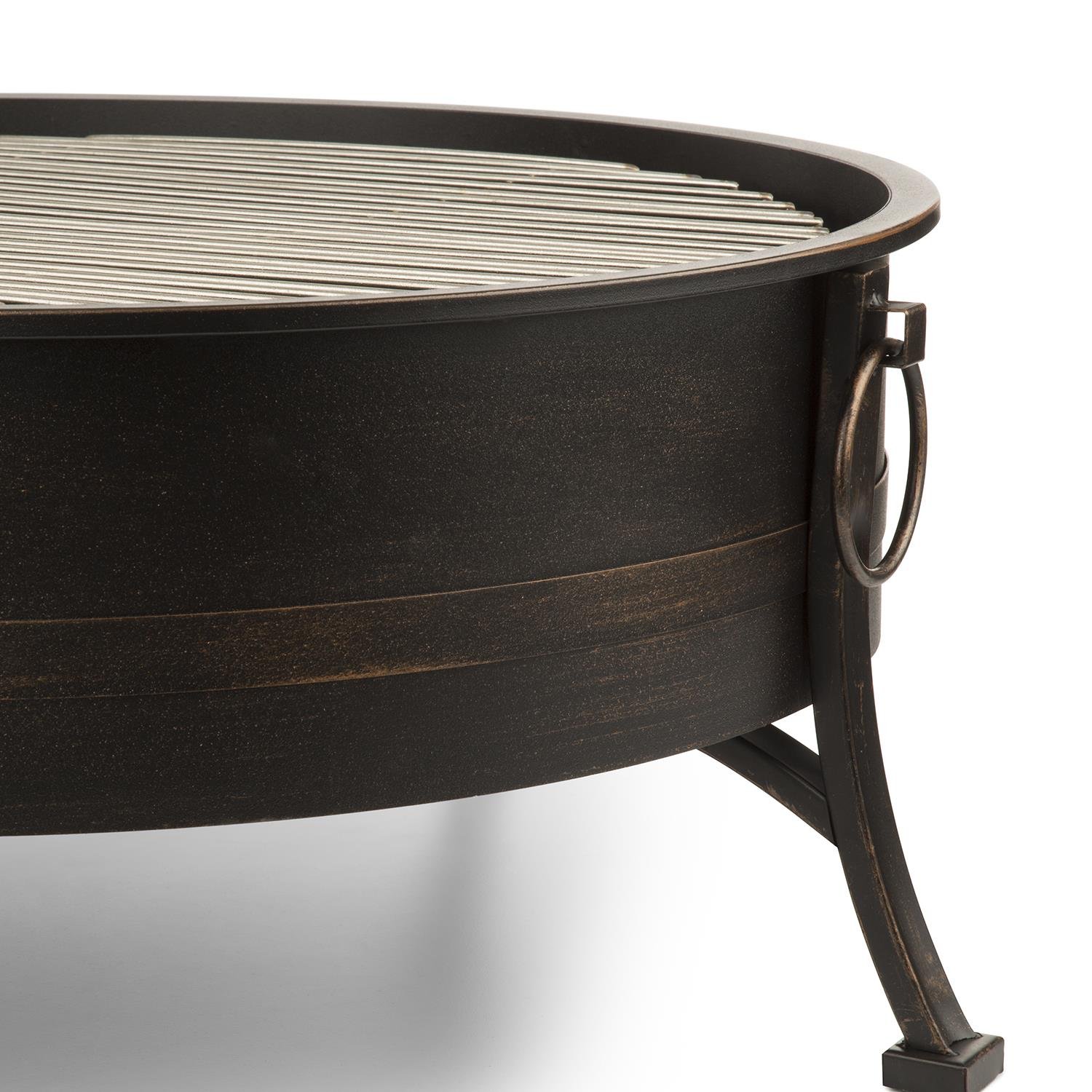 Blumfeldt Braciere da Giardino Grill 2-in-1 Diametro 80 cm Acciaio Inox Nero