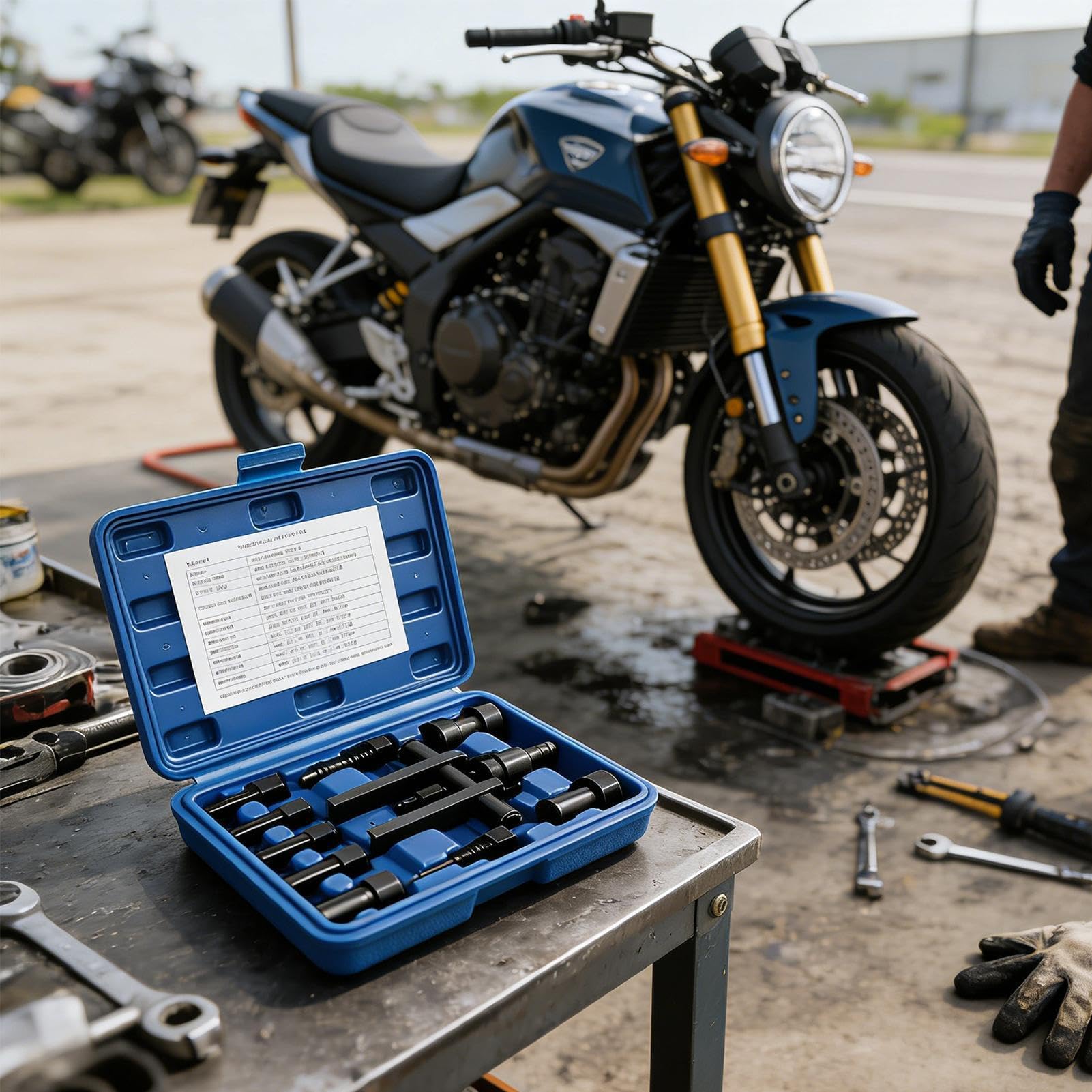 Zestaw do ściągania wewnętrznych łożysk motocyklowych Ciężki, precyzyjny | Narzędzie do Demontażu Łożysk w Motocyklu Dla Mechaników, Prac Sezonowych i Majsterkowania