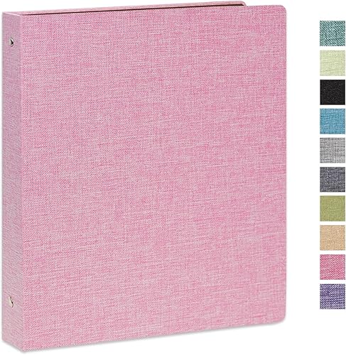 Miniatura 16 de Carpeta de tres anillos con portapapeles, cubierta de lino, carpeta portapapeles de 1 pulgada para papel de 8.5" x 11", 2 bolsillos interiores