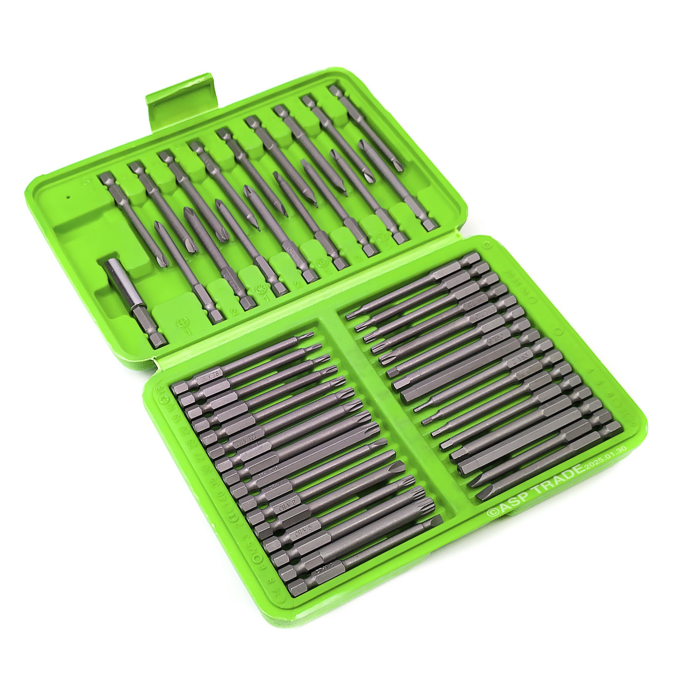 Dsd Tools Green Screwdriver Bits Torx/Pz/Ph/Flat Hex Spline Extra Long Security 50Pc Ds1214