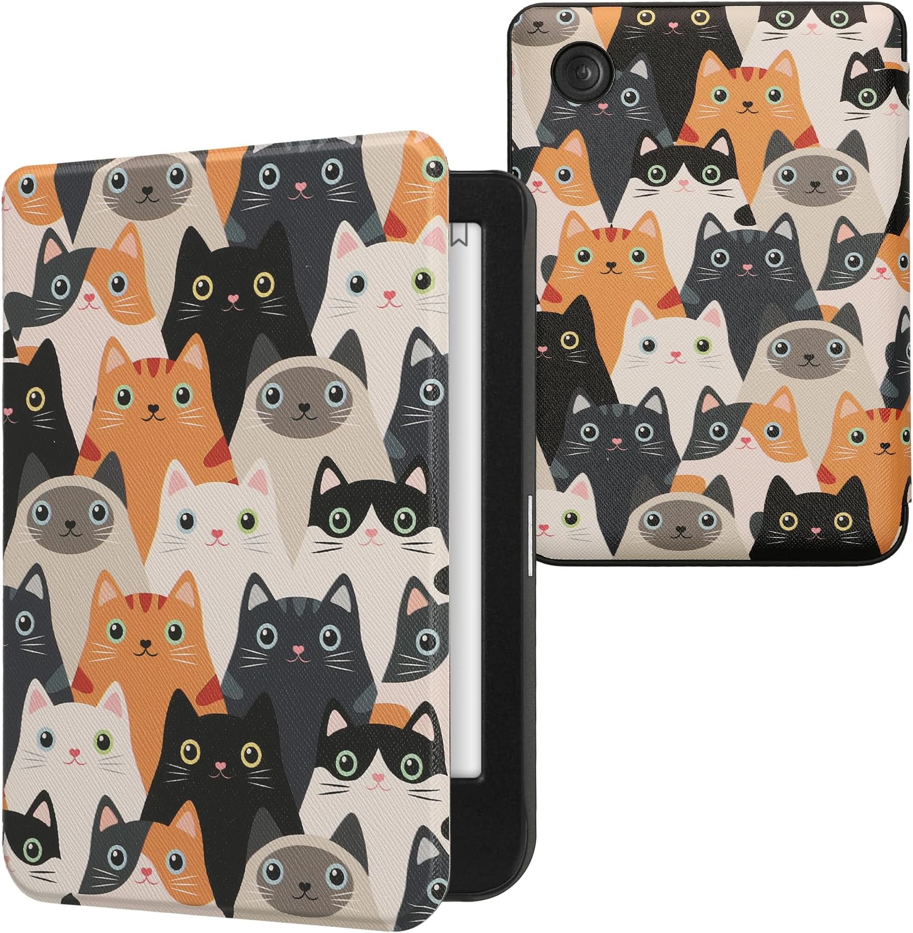 Case Compatible with Kobo Clara BW/Colour Case - eReader Cover - Cats Orange/Black/White