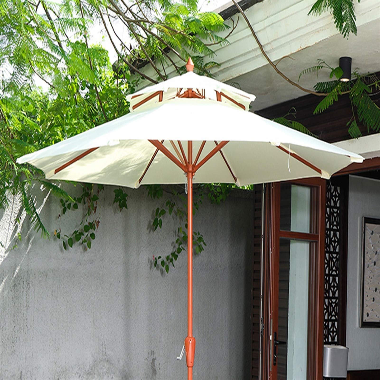 Parasolas jardín Doble Superior excéntrico con mango de manivel para sombra 4