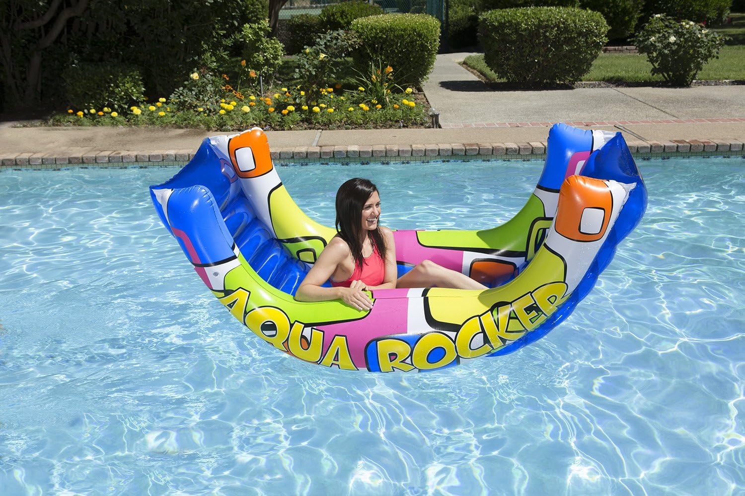 Poolmaster Swimming Pool Float, Aqua Rider 88 Long x 52 Wide, deflated