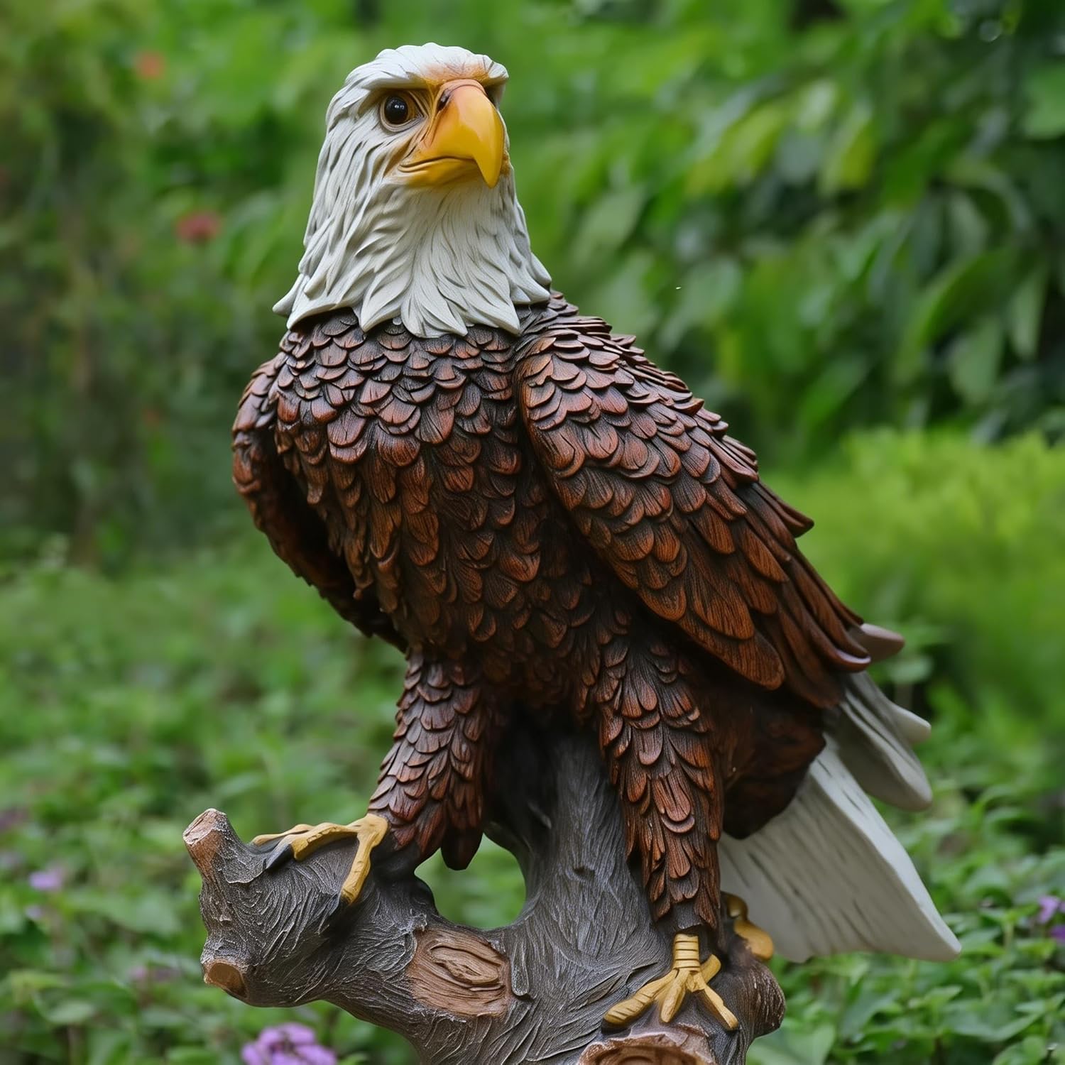 Garden Sculpture & Statue Flight of Freedom American Bald Eagle Hanging Bird Decor - Hand-Painted Majestic America Indoor/Outdoor USA Decor for Patio, Office