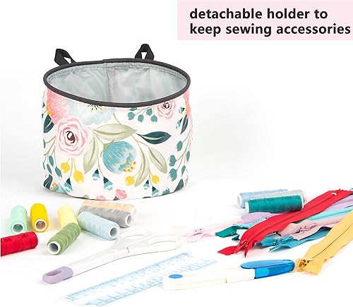 Miniatura 5 de PACMAXI Almohadilla para máquina de coser para mesa con bolsillos, tapete resistente al agua, organizador para accesorios de máquina de coser