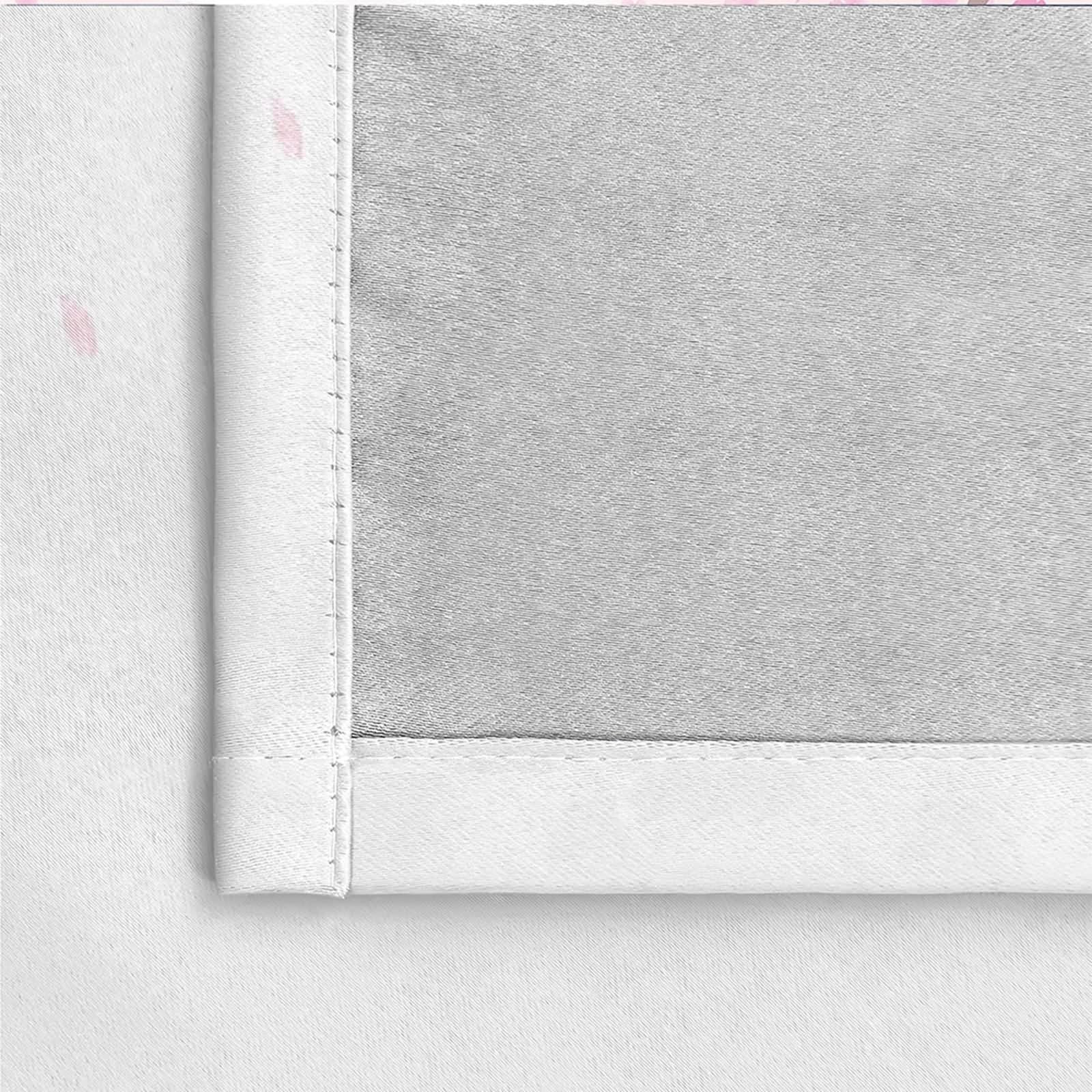 Rideau Stof Polyester, Rideaux Fenetre Chambre Rose Blanc Cerise Décoration 152L x 214H CM Lot de 2
