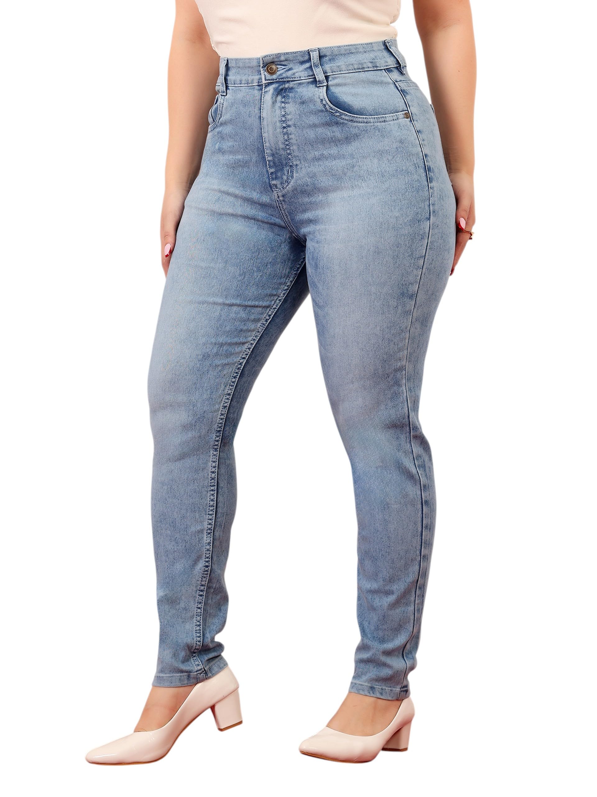 miss chase a+ Women's Slim Fit High Rise Regular Length Denim Stretchable Jeans-picture-51