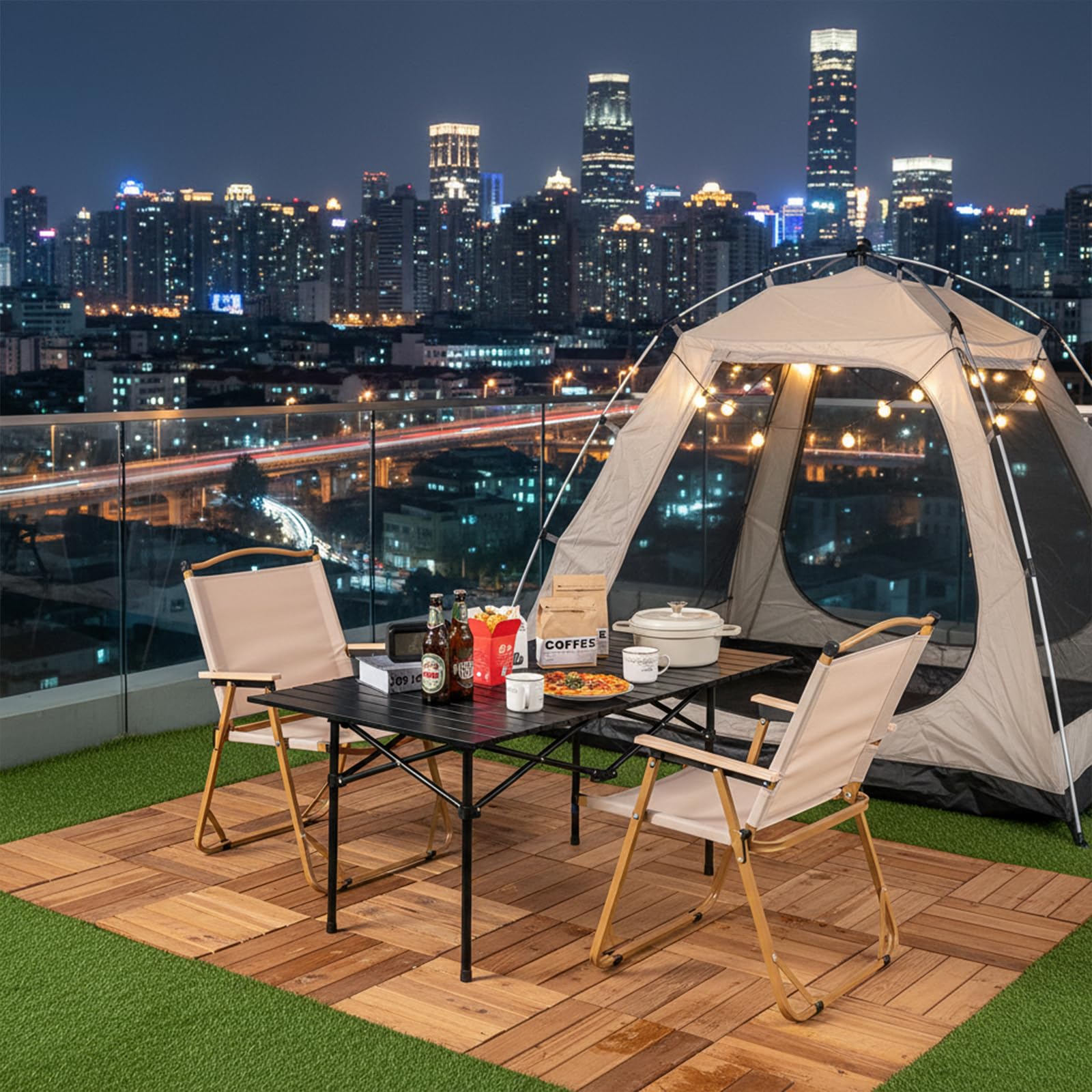 Table de Camping Pliante – 94 x 55 cm Table Pique-Nique Extérieur Portable, Table Pliante Extérieur avec Sac de Transport et Rangement, pour BBQ, Pêche, Randonnée