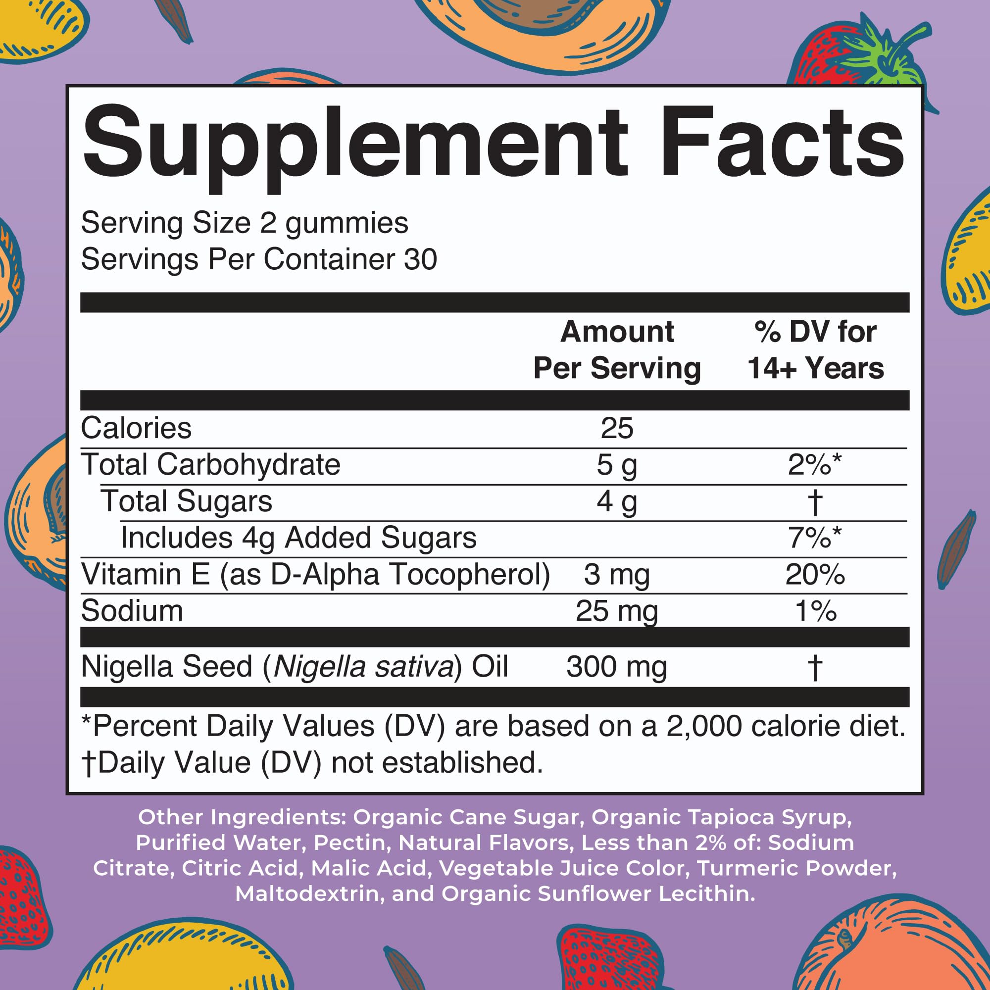 MARYRUTH'S Black Seed Oil Gummies, Mango Strawberry Peach, 60 ct — Amazon image 2