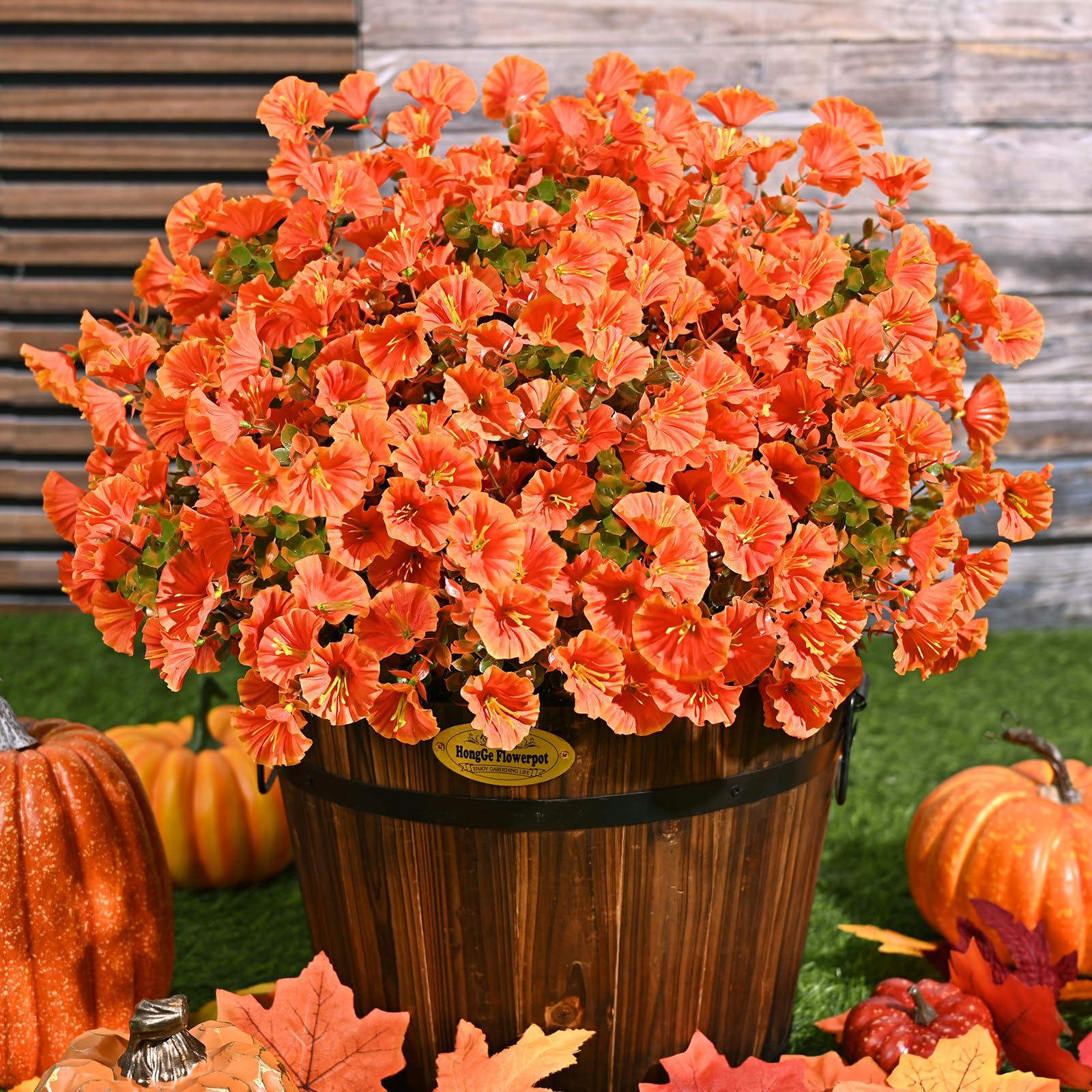 Waipfaru Fiori autunnali artificiali per decorazione, 36 fasci di fiori finti autunnali, petunie artificiali resistenti ai raggi UV, per esterni, decorazione per la casa, portico, vaso non incluso