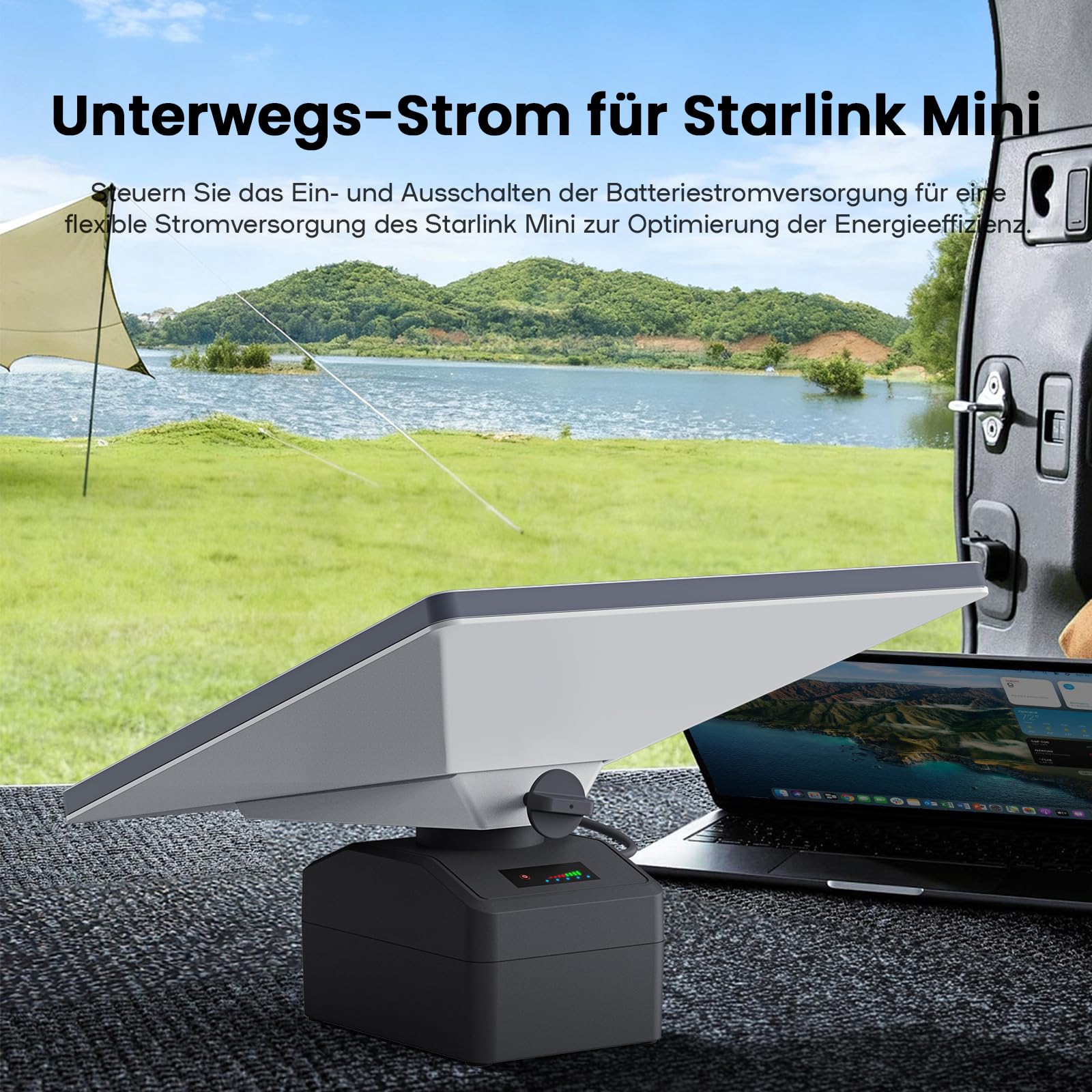 Externer Akku für Starlink Mini, tragbare Stromversorgung 95 Wh, Ausgang 19 V/5 Ah, wasserdicht IP65, mit Adapter DC 25,2 V/3 A, Backup-Batterie, Plug-and-Play, kompatibel mit Starlink Mini X