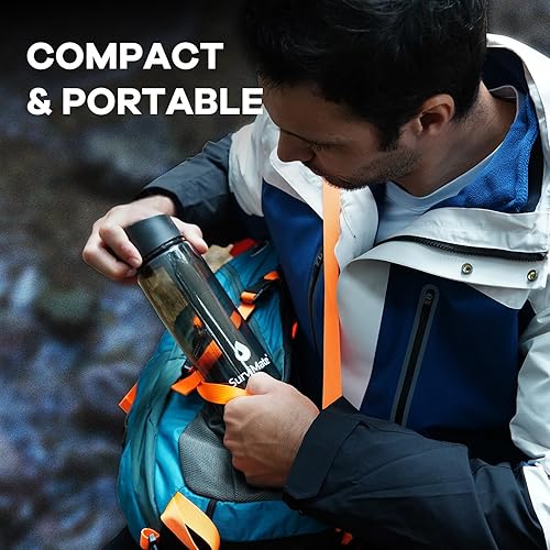 Miniatura 6 de SurviMate Botella de agua purificada para camping, senderismo, mochilero y viajes, sin BPA con popote de filtro integrado de 5 etapas