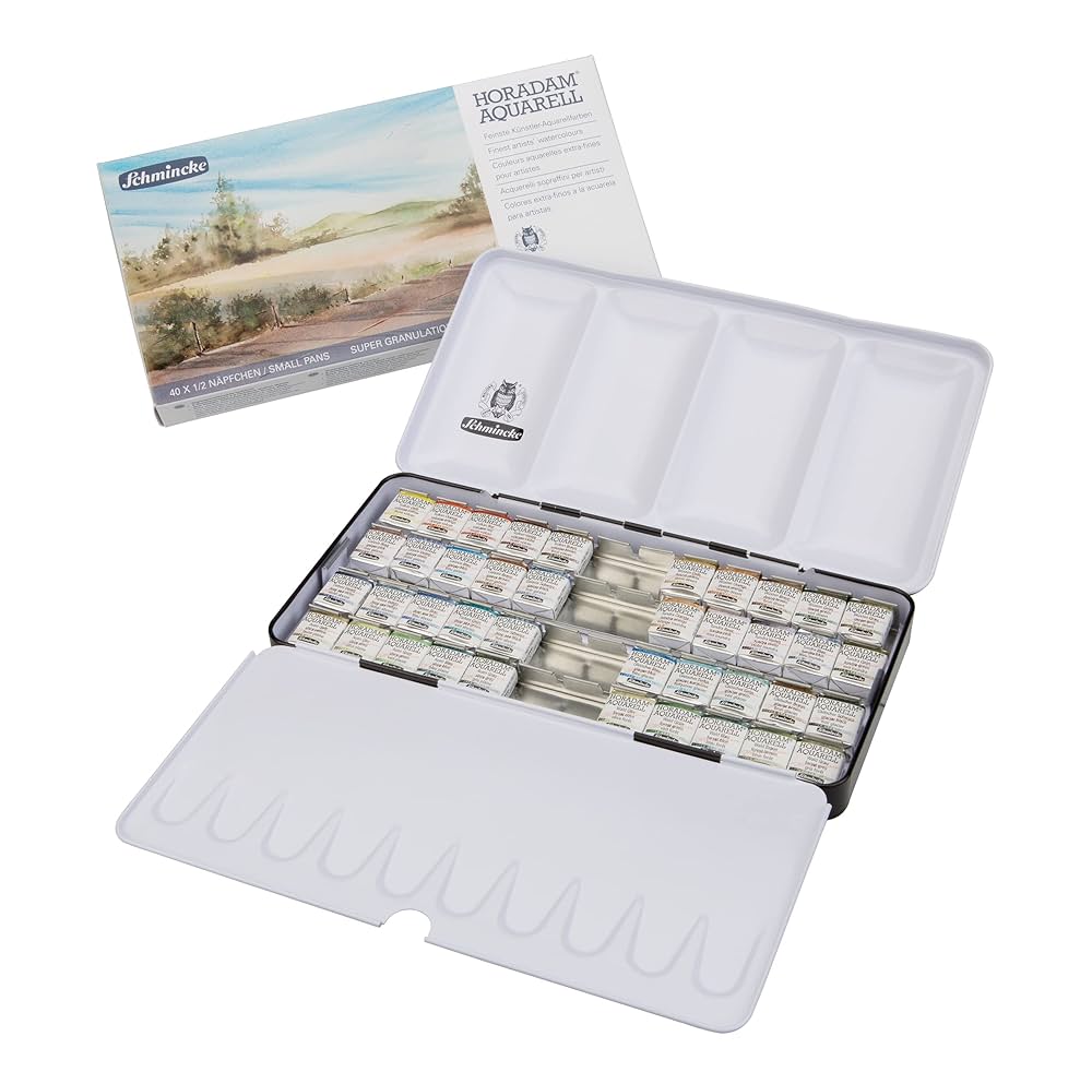 水彩画　construction　SM 35 Amazon | Sennelier L'Aquarellフランス製水彩絵の具ハーフパン