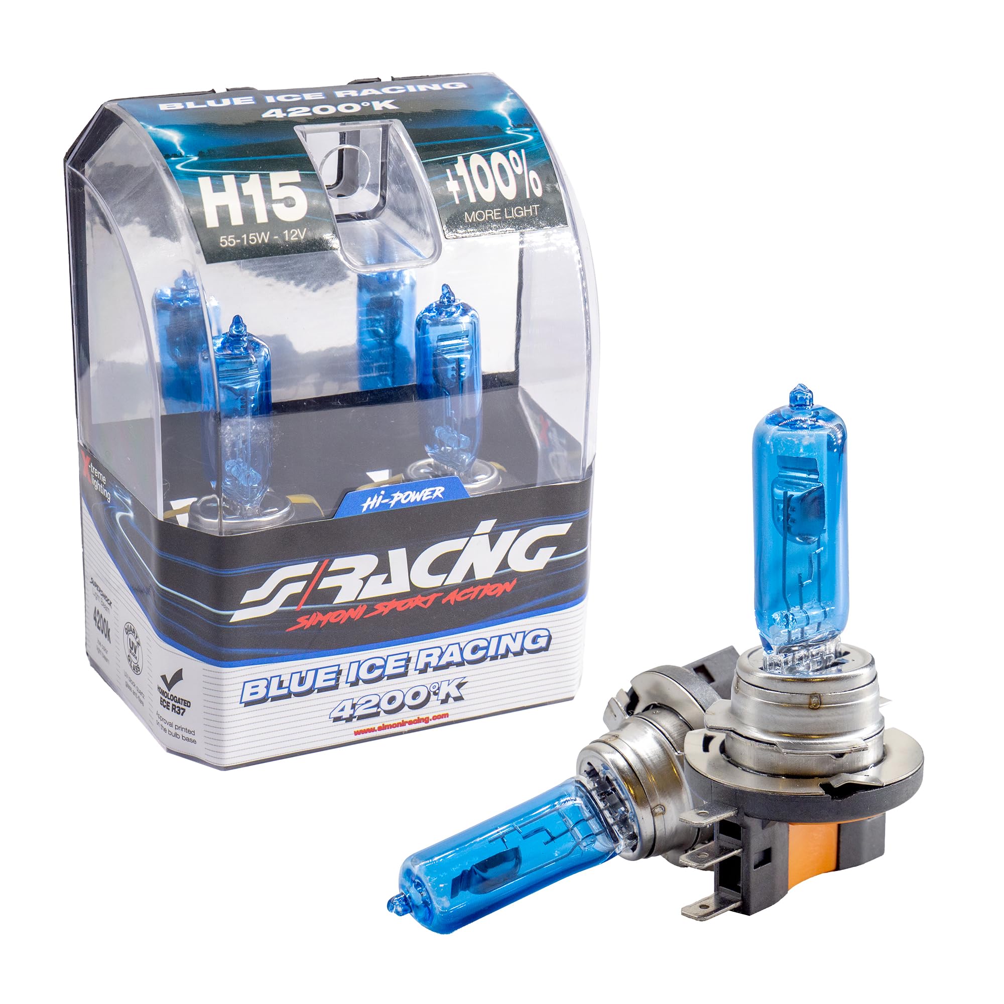 Simoni Racing BIR/H15 Halogen Bulb, Ice Weiß