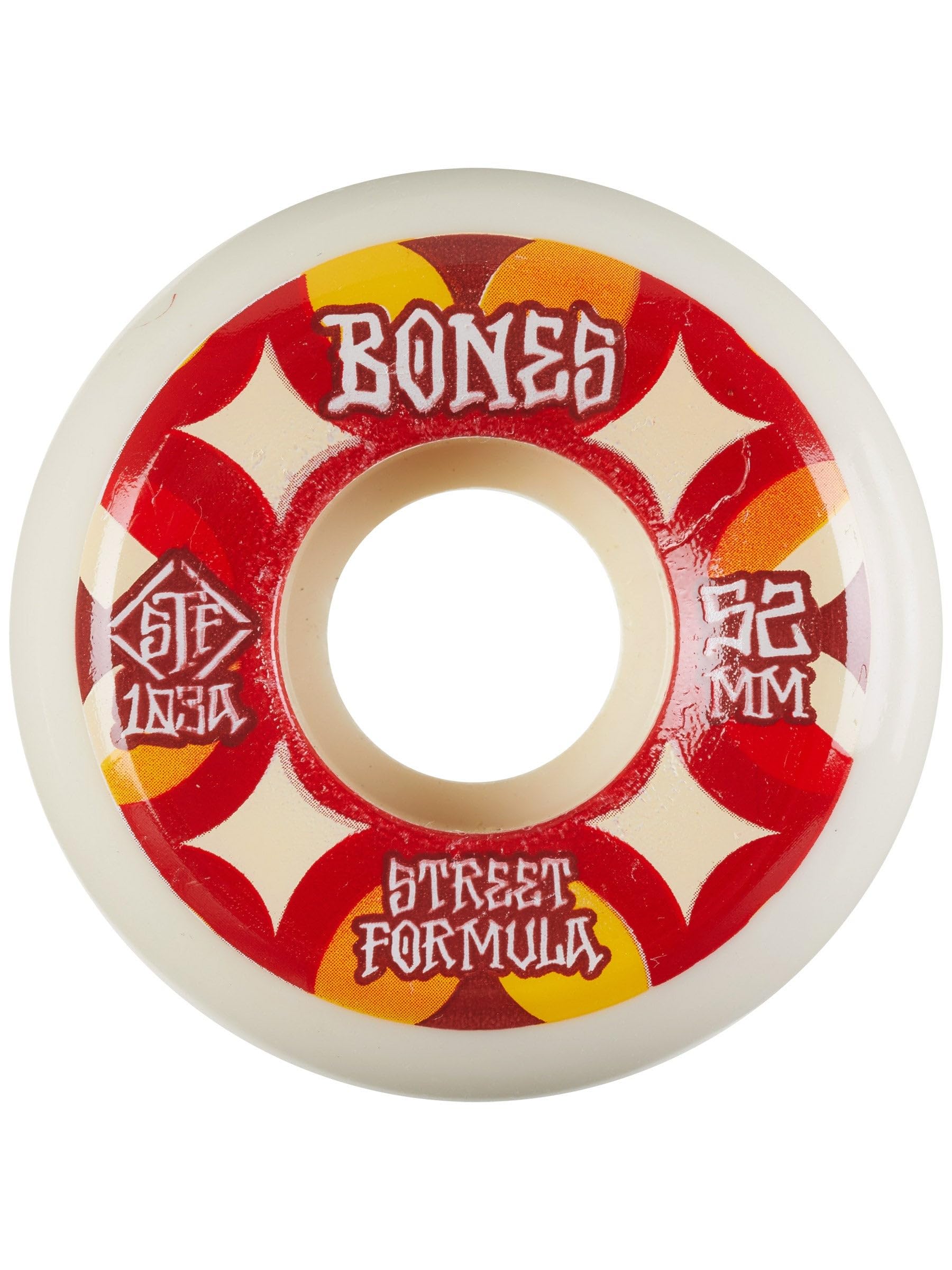 Bones Wheels Unisex's STF Retros 103A V5 Sidecut Skateboard Wheels, White, 53 mm (WSCATRV55303W4)