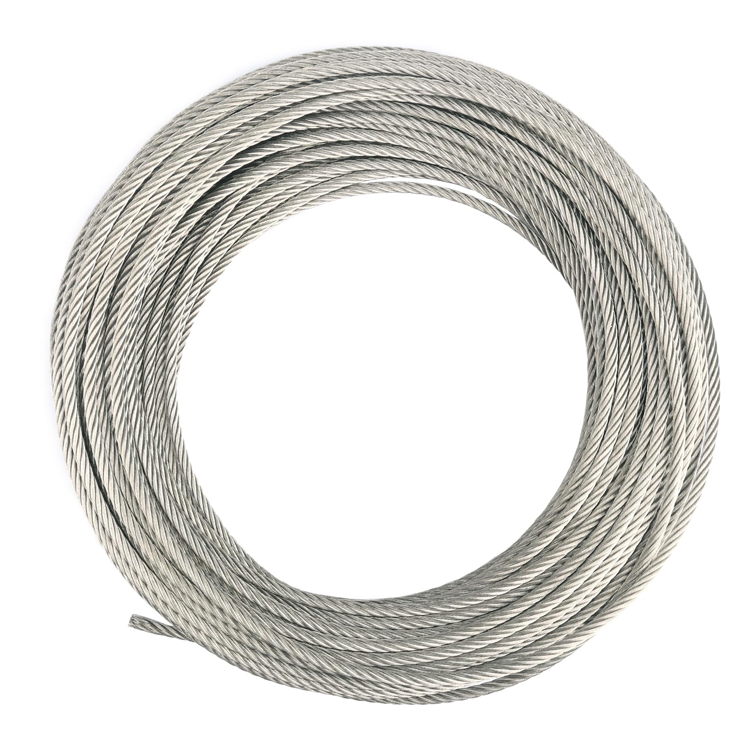 Cable de acero inoxidable 1/4 pulgada de 180 pies y estructura 7x19 resistente 8