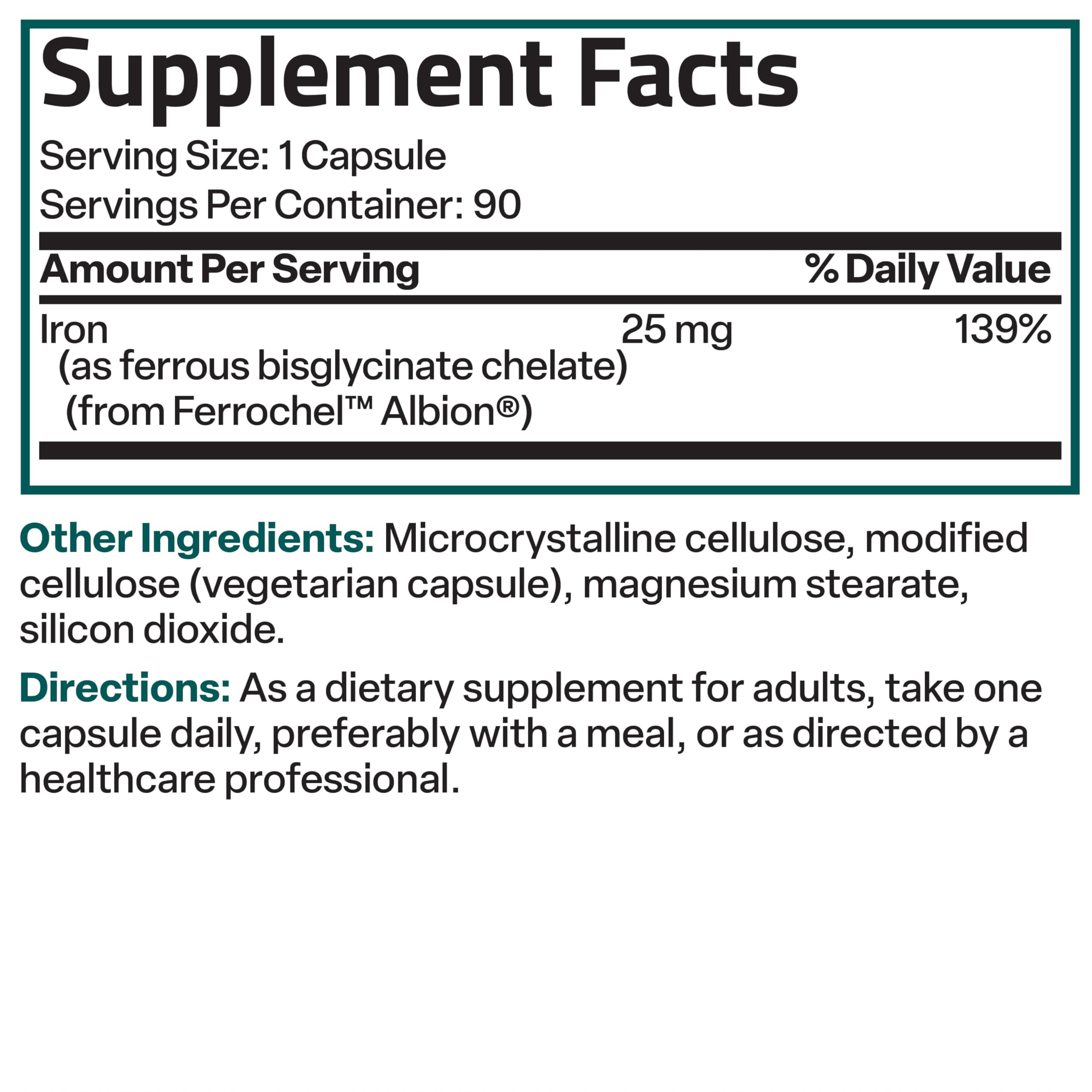 Bronson Iron Bisglycinate 25 mg, 90 Vegetarian Capsules — Amazon image 8