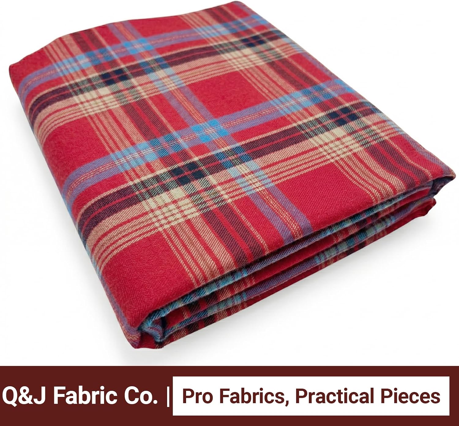 Q&J FABRIC CO. Plaid Tassel 55x55 Inch Square Tablecloth Poly Cotton Red Boho Gingham Table Cloths Washable Tartan Table Cover Wrinkle Free for Dining Room Kitchen Party Picnic Decor