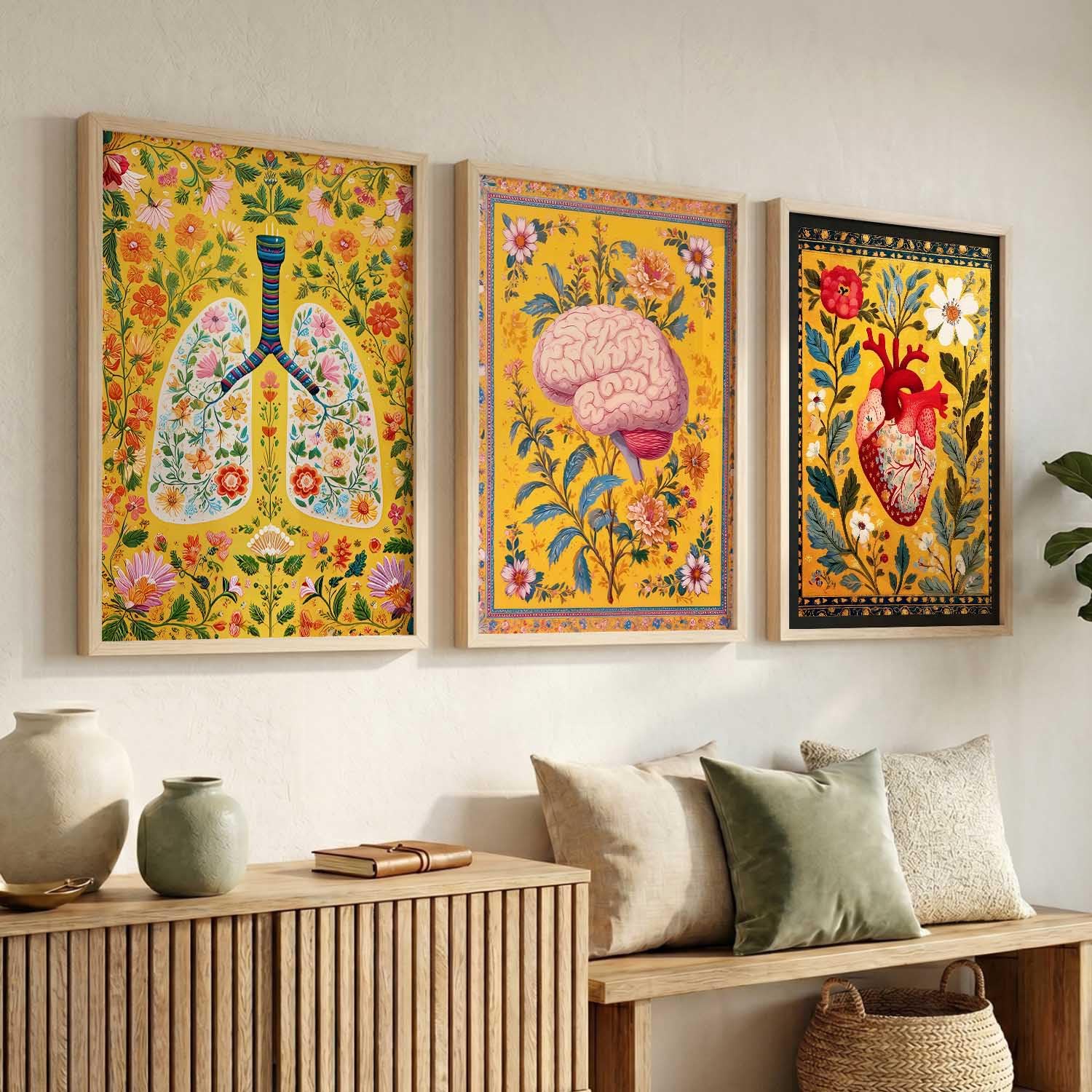 Floral Chiropractic Wall Art Posters - Set of 3 -22 Floral Chiropractic Wall Art Posters - Set of 3 -22